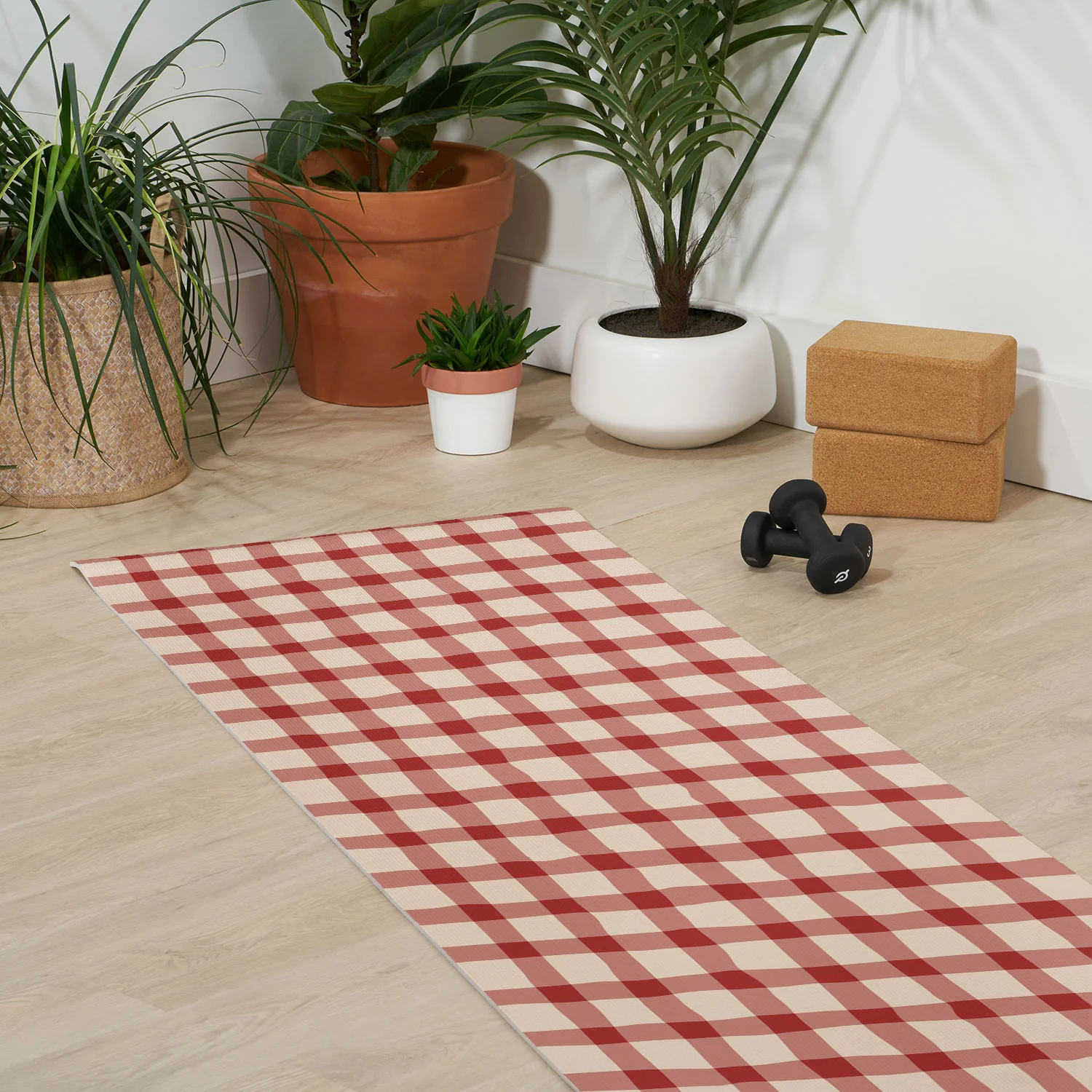Mirimo Organic Gingham Red Yoga Mat - Image 3
