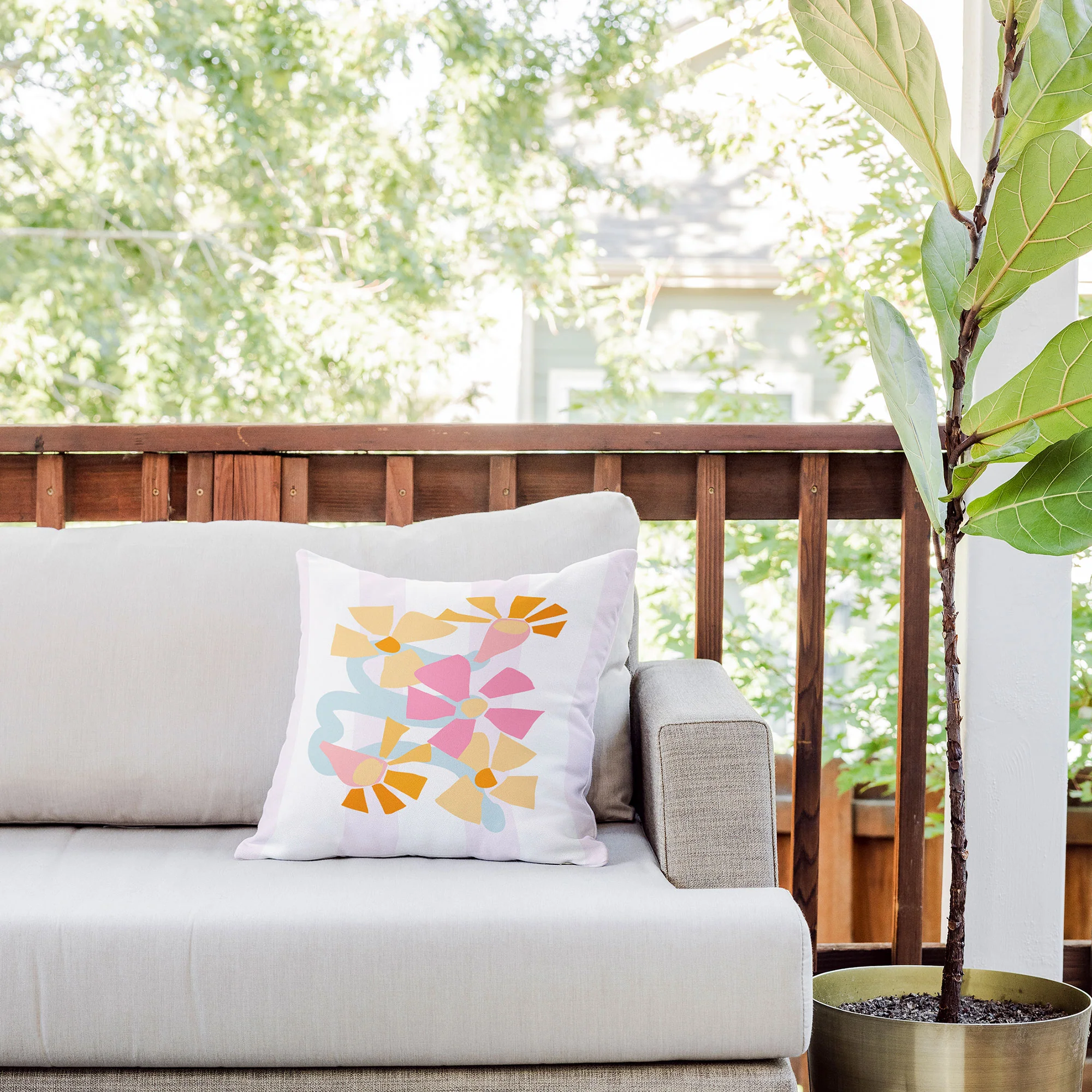 Mirimo Pastel Bunch Outdoor Throw Pillow - Image 5