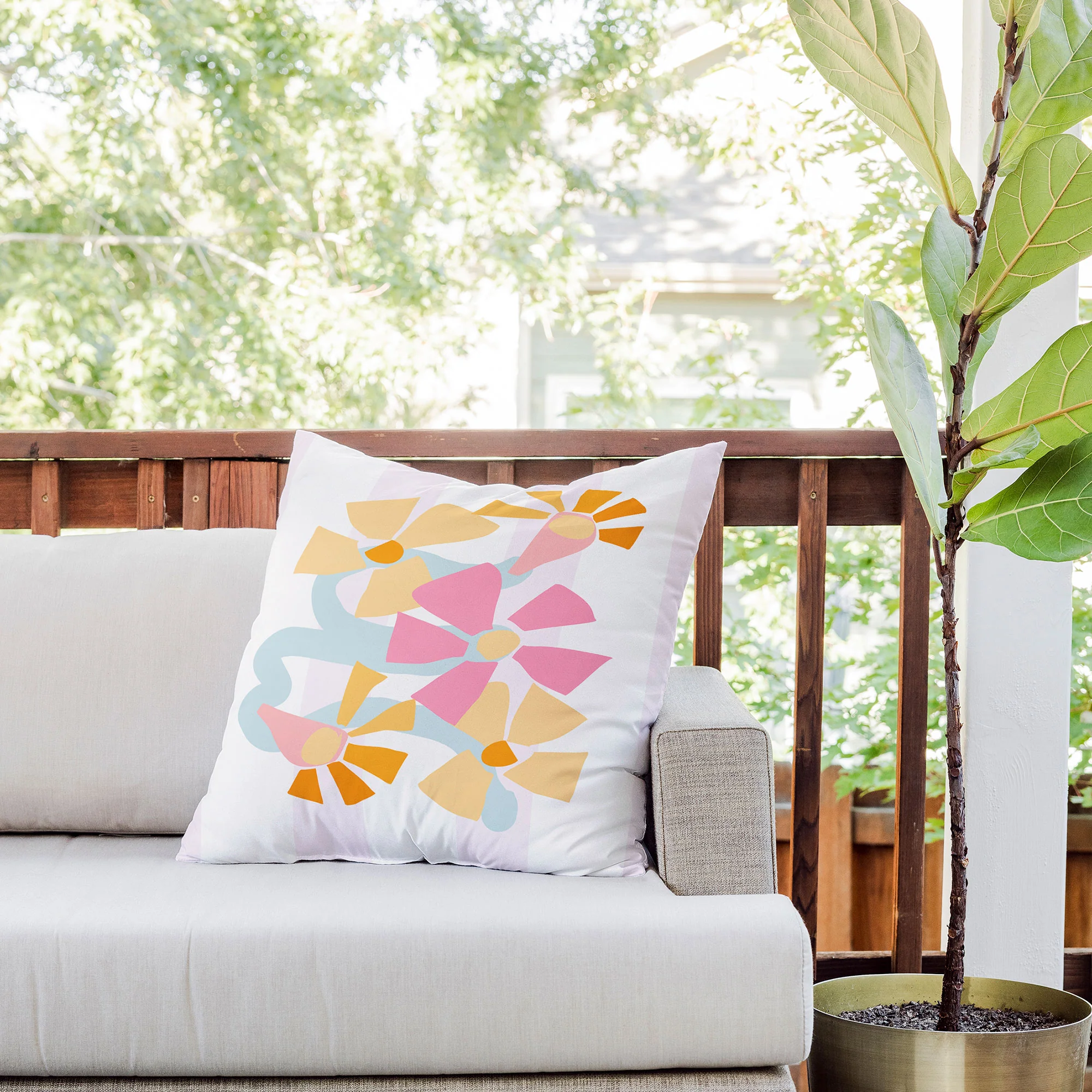 Mirimo Pastel Bunch Outdoor Throw Pillow - Image 7
