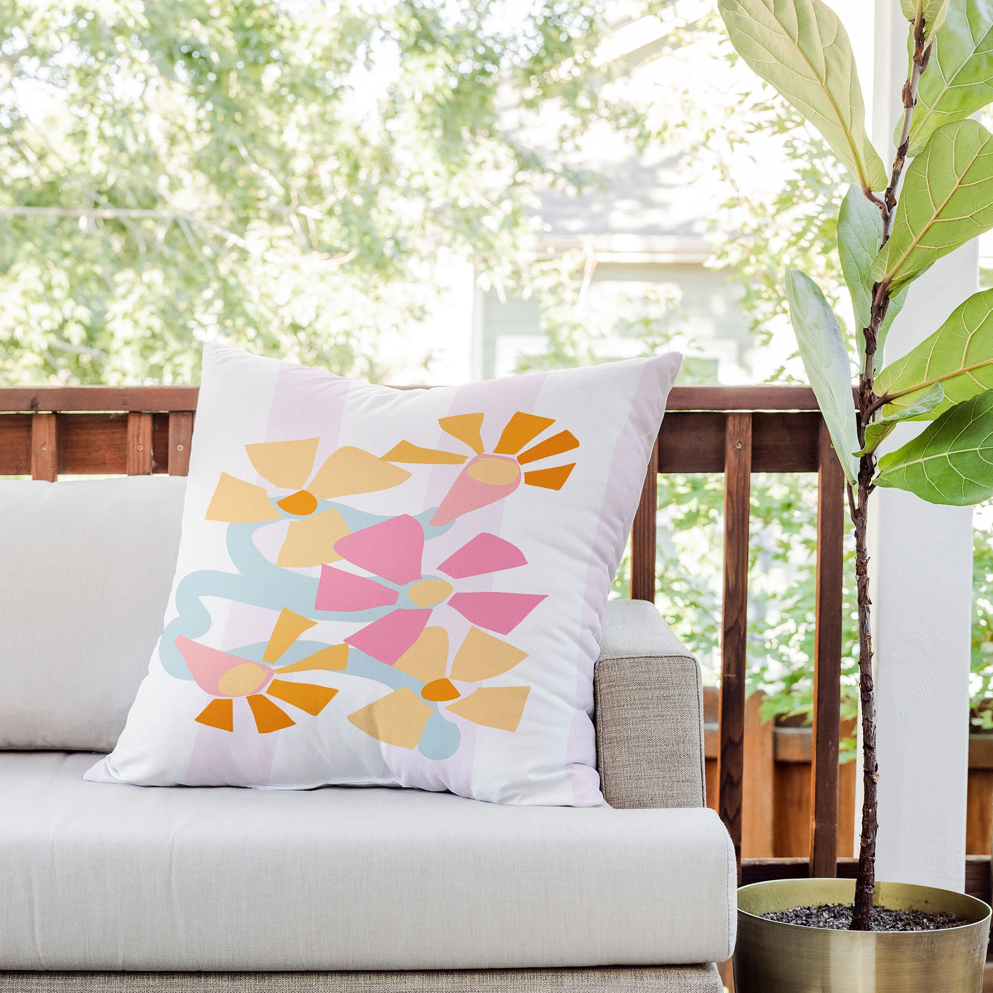 Mirimo Pastel Bunch Outdoor Throw Pillow - Image 8