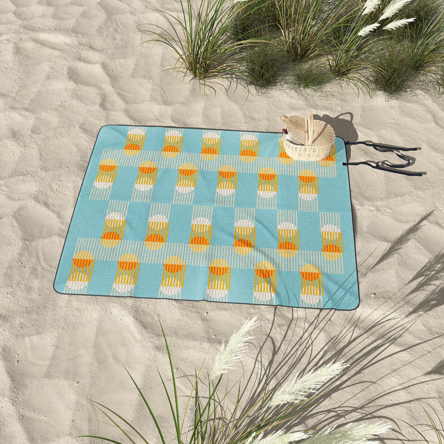 Mirimo Sun and Moon Grid Picnic Blanket - Image 3