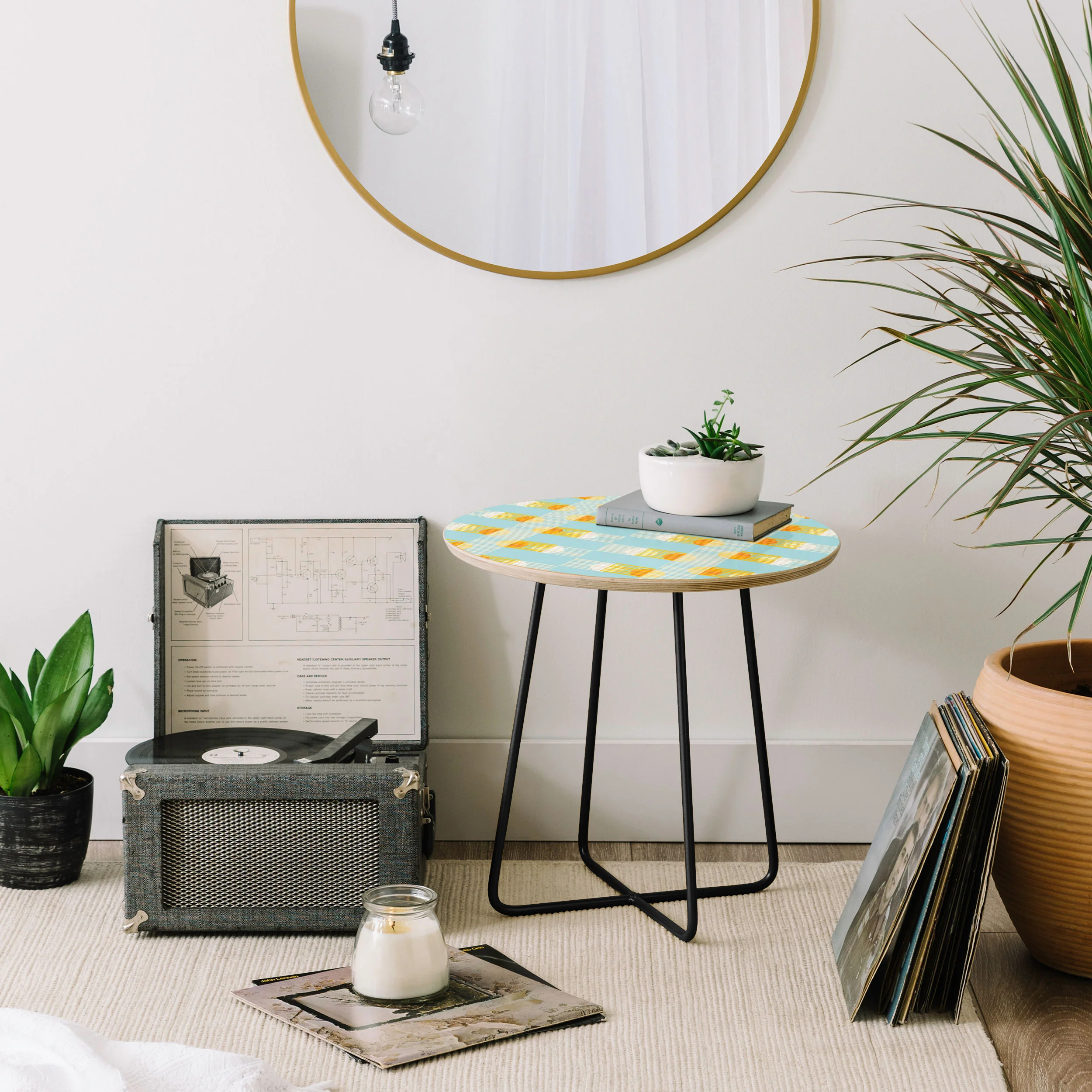 Mirimo Sun and Moon Grid Round Side Table - Image 8