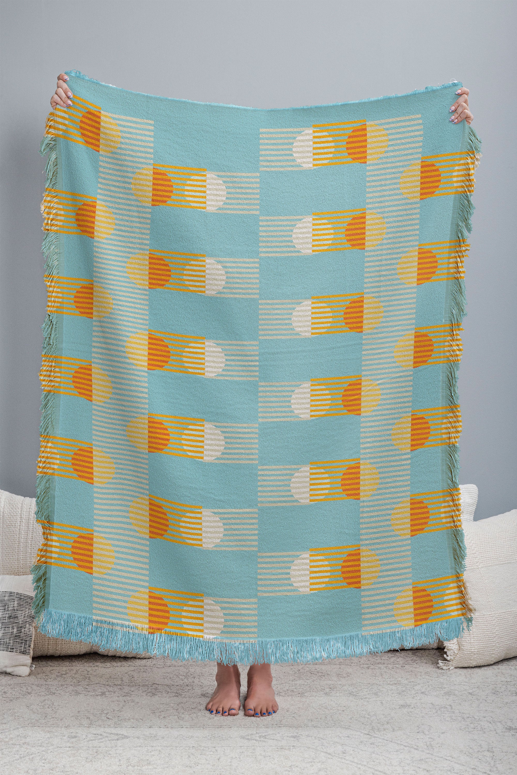 Mirimo Sun and Moon Grid Throw Blanket - Image 3