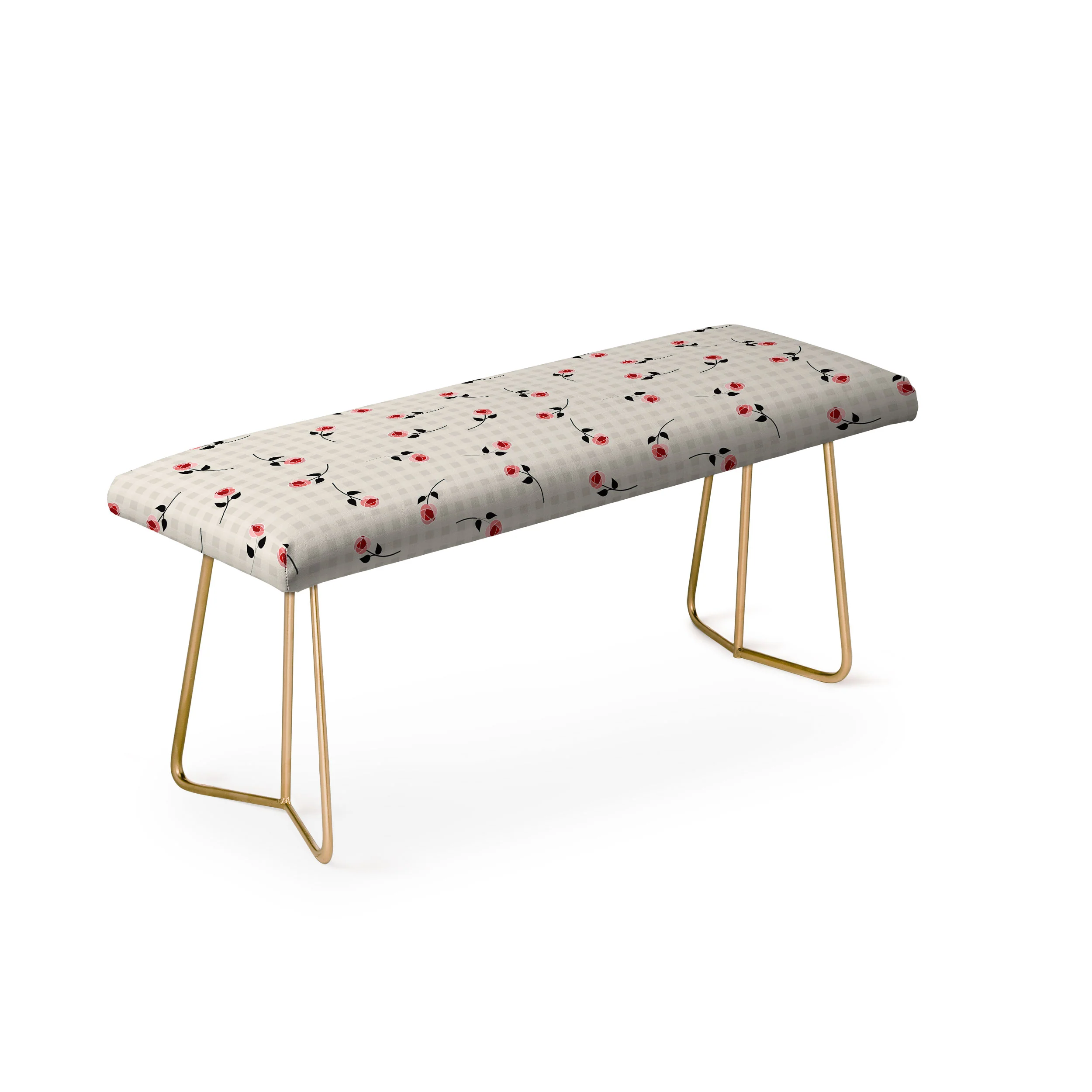 Mirimo Tiny roses on gingham Bench - Image 3