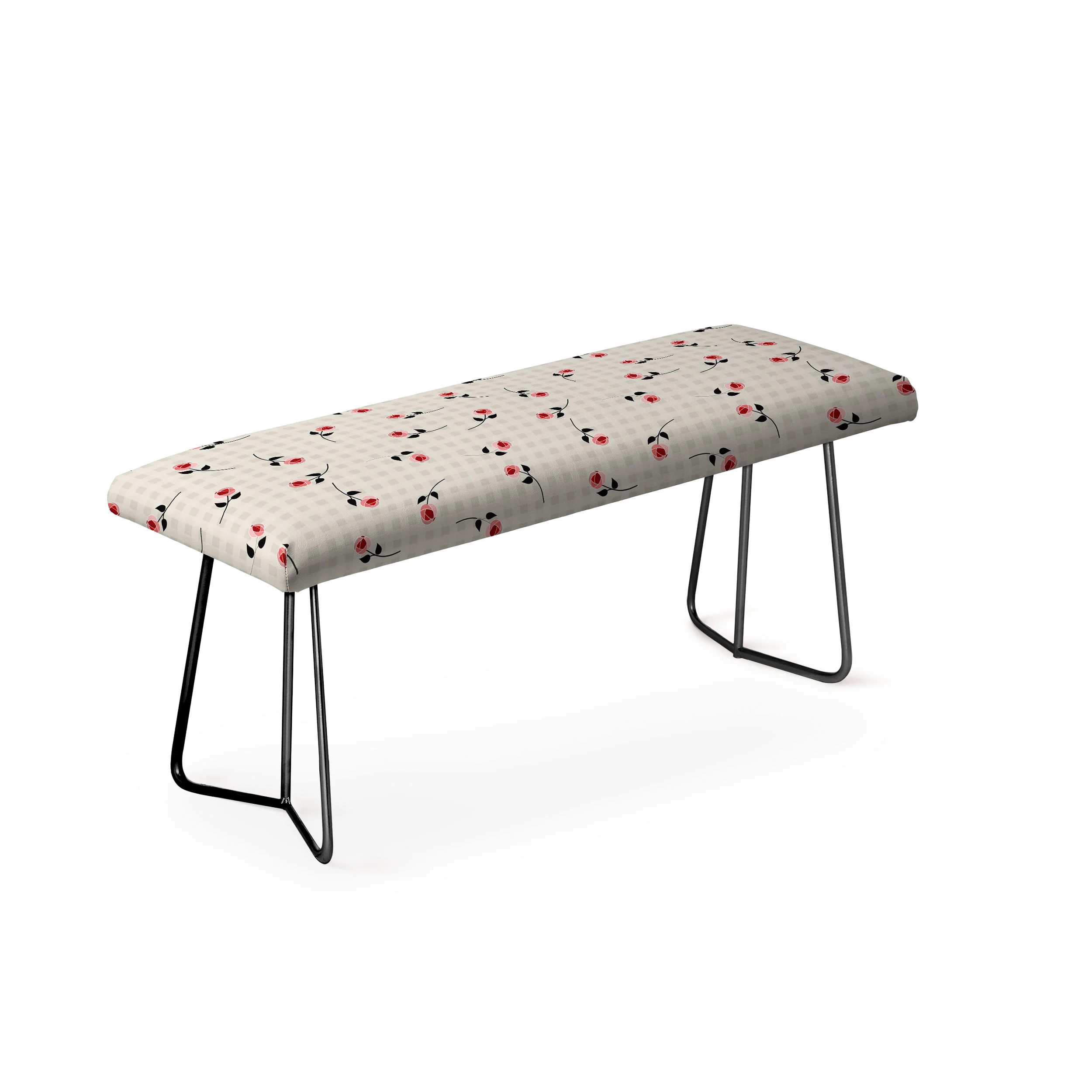 Mirimo Tiny roses on gingham Bench - Image 4