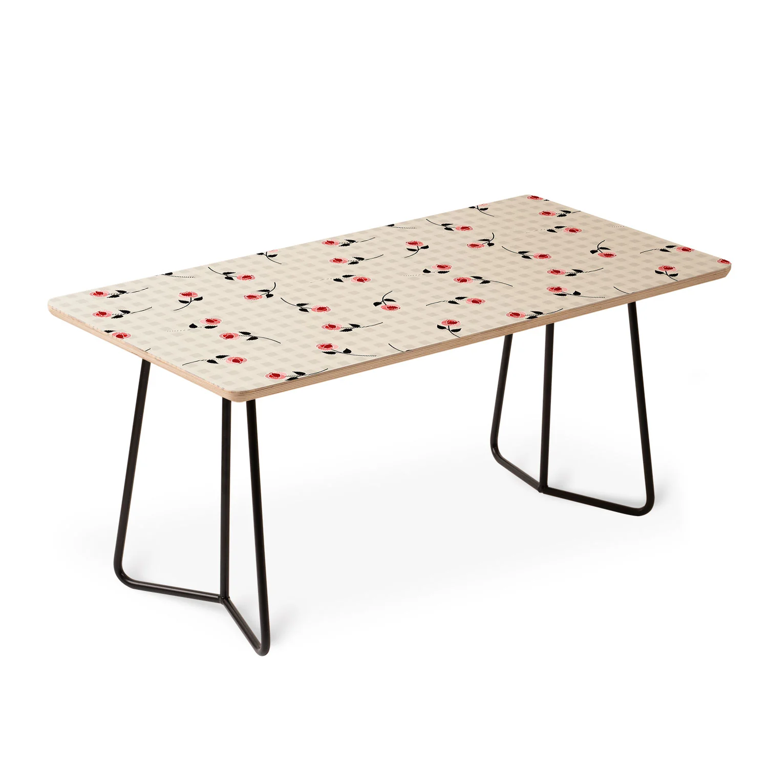 Mirimo Tiny roses on gingham Coffee Table - Image 4