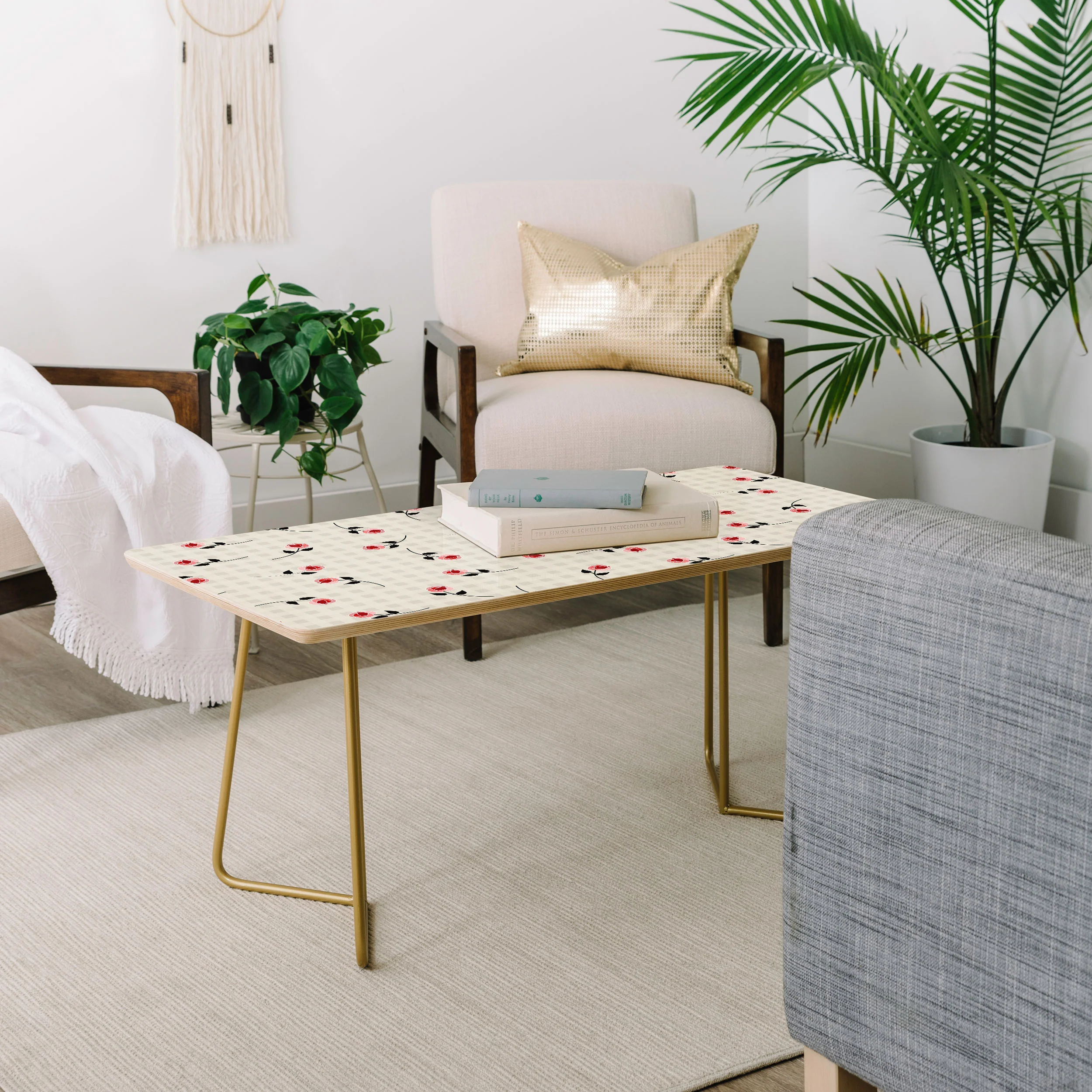 Mirimo Tiny roses on gingham Coffee Table - Image 7