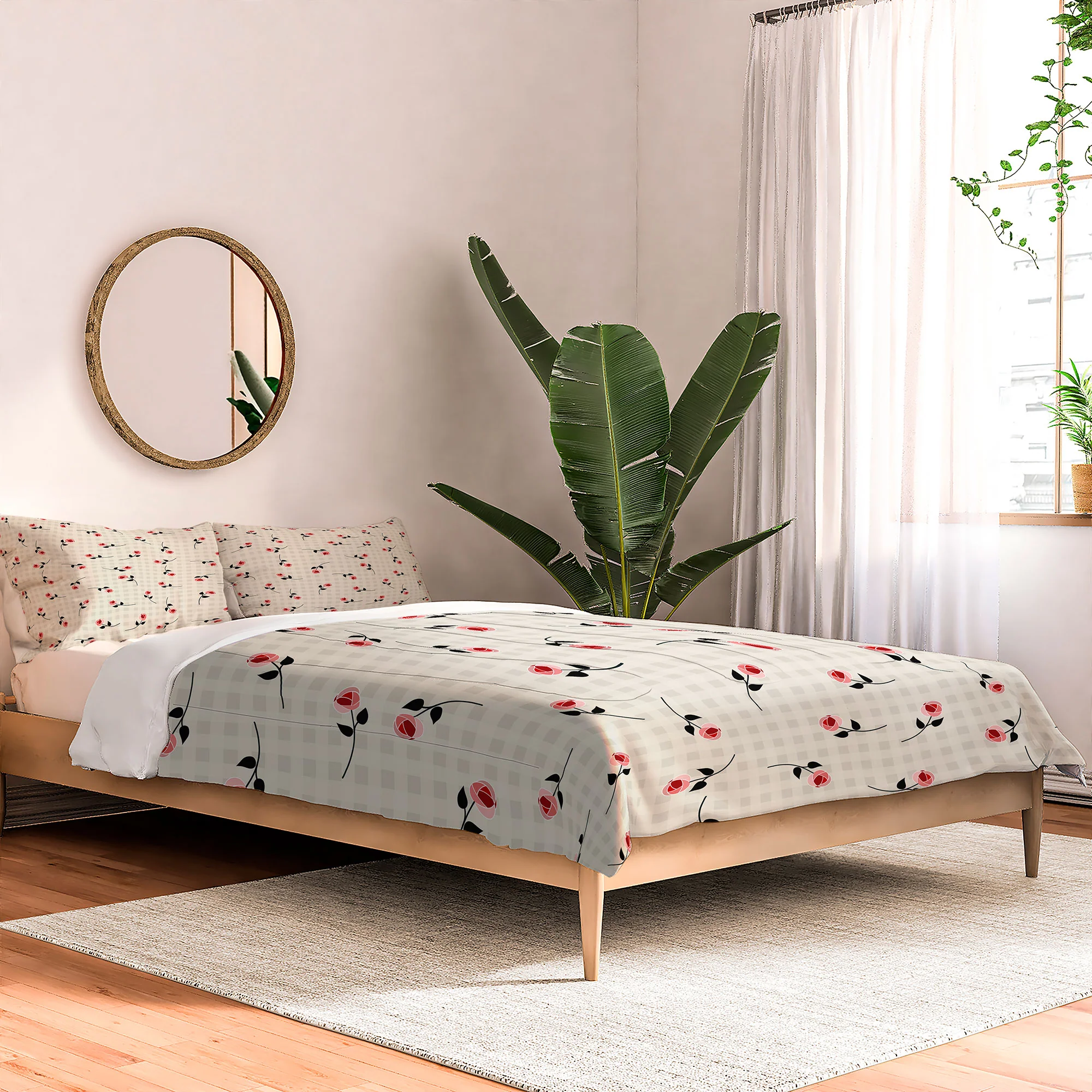 Mirimo Tiny roses on gingham Comforter - Image 14