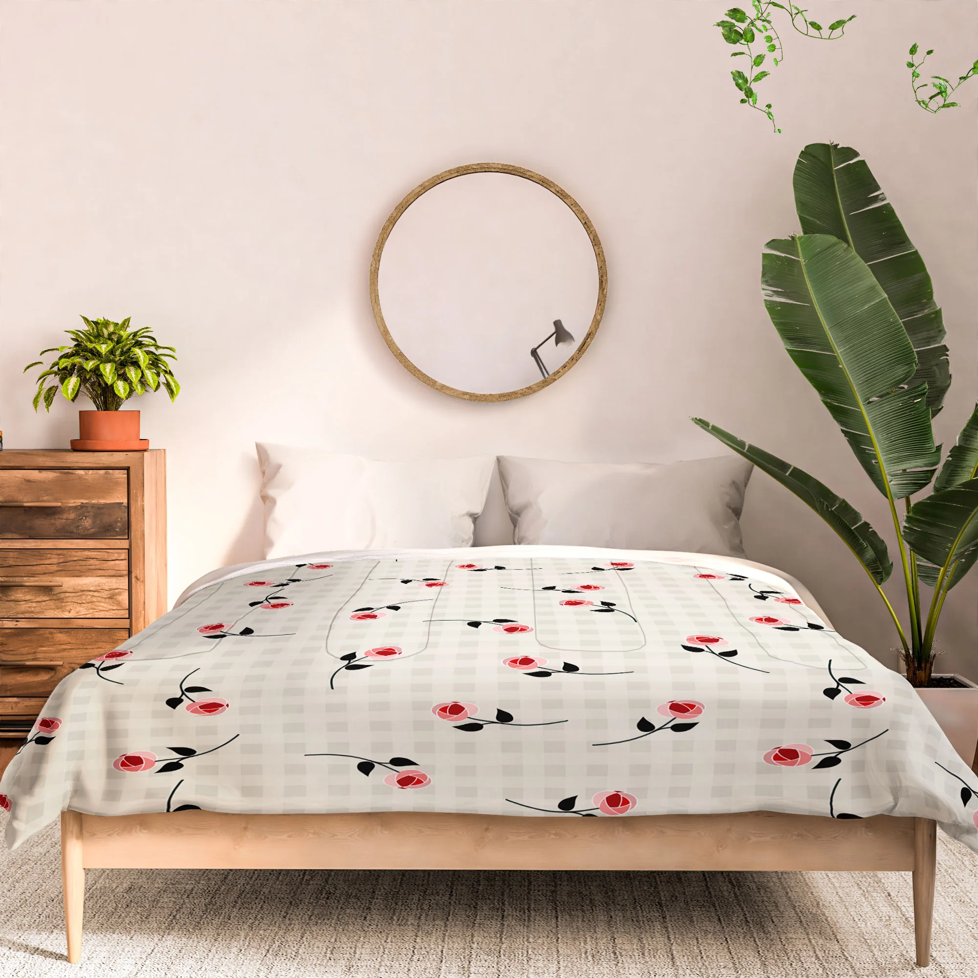 Mirimo Tiny roses on gingham Comforter - Image 15
