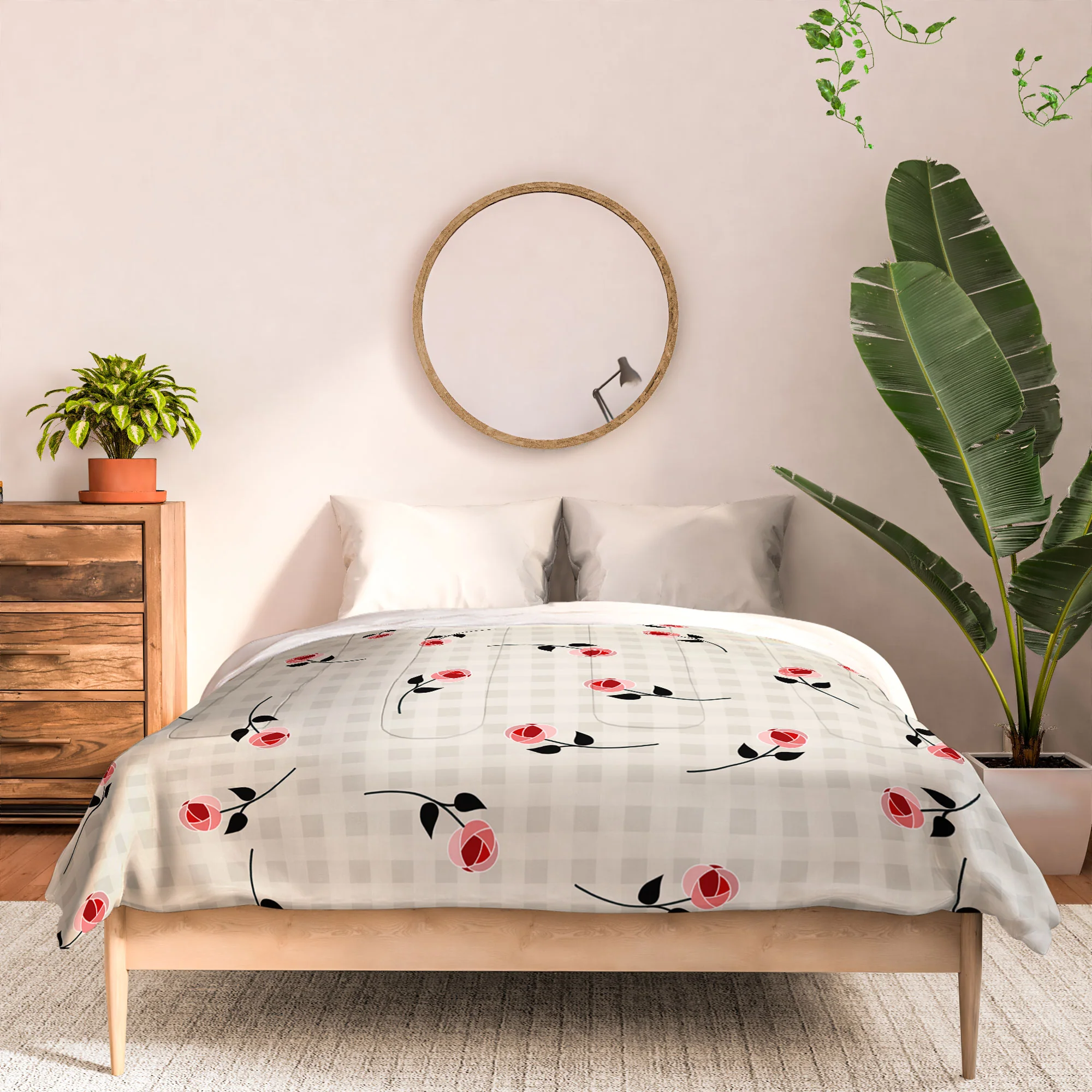 Mirimo Tiny roses on gingham Comforter - Image 3