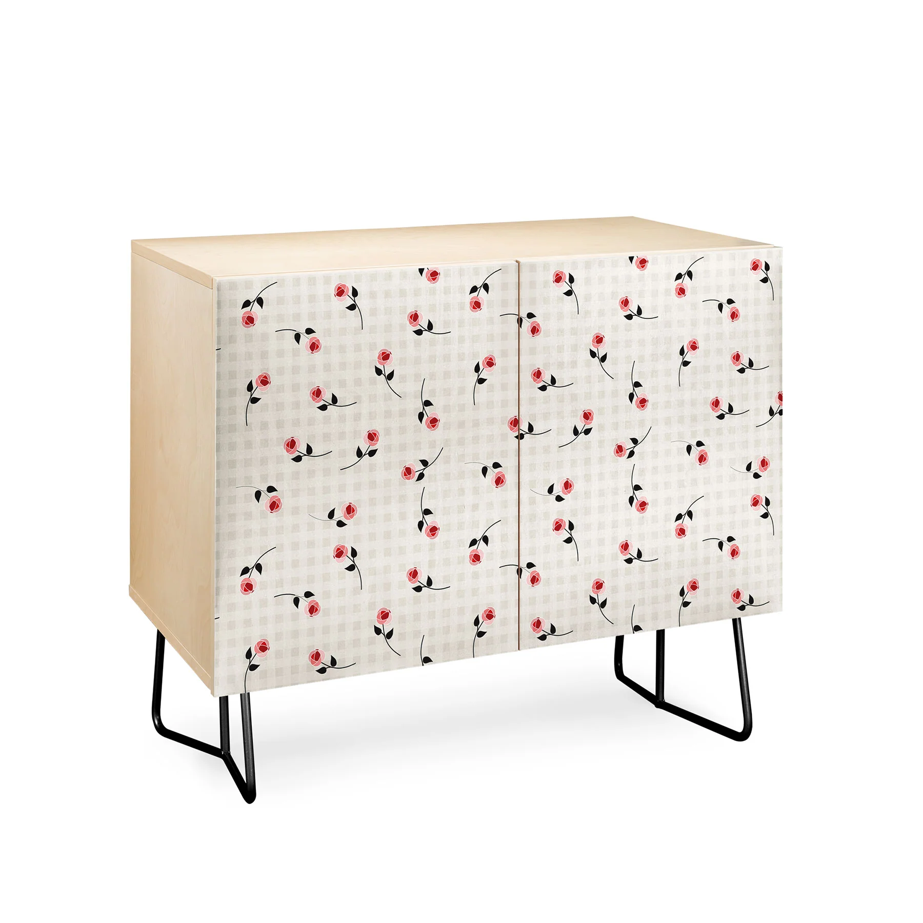 Mirimo Tiny roses on gingham Credenza - Image 11