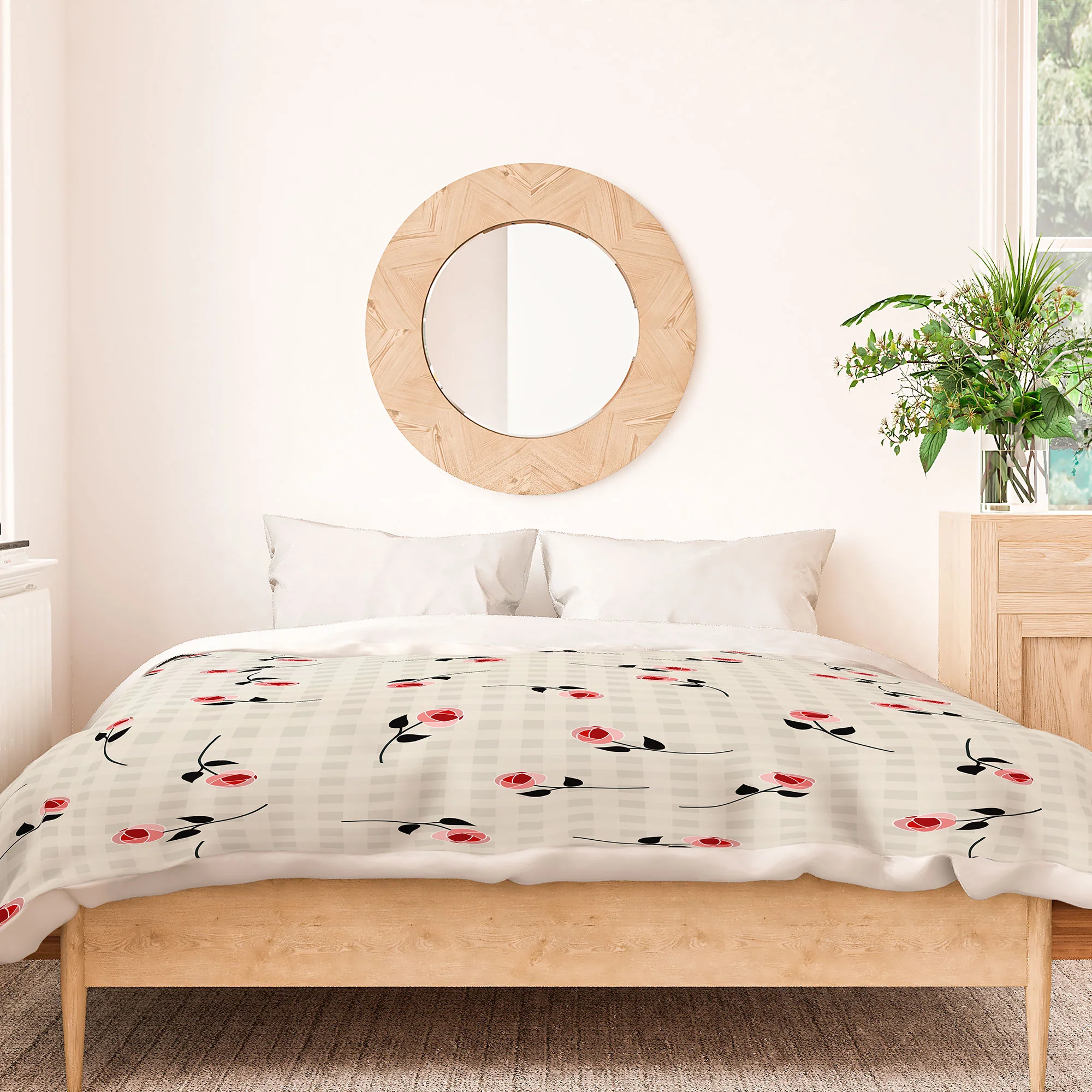 Mirimo Tiny roses on gingham Duvet Cover - Image 18