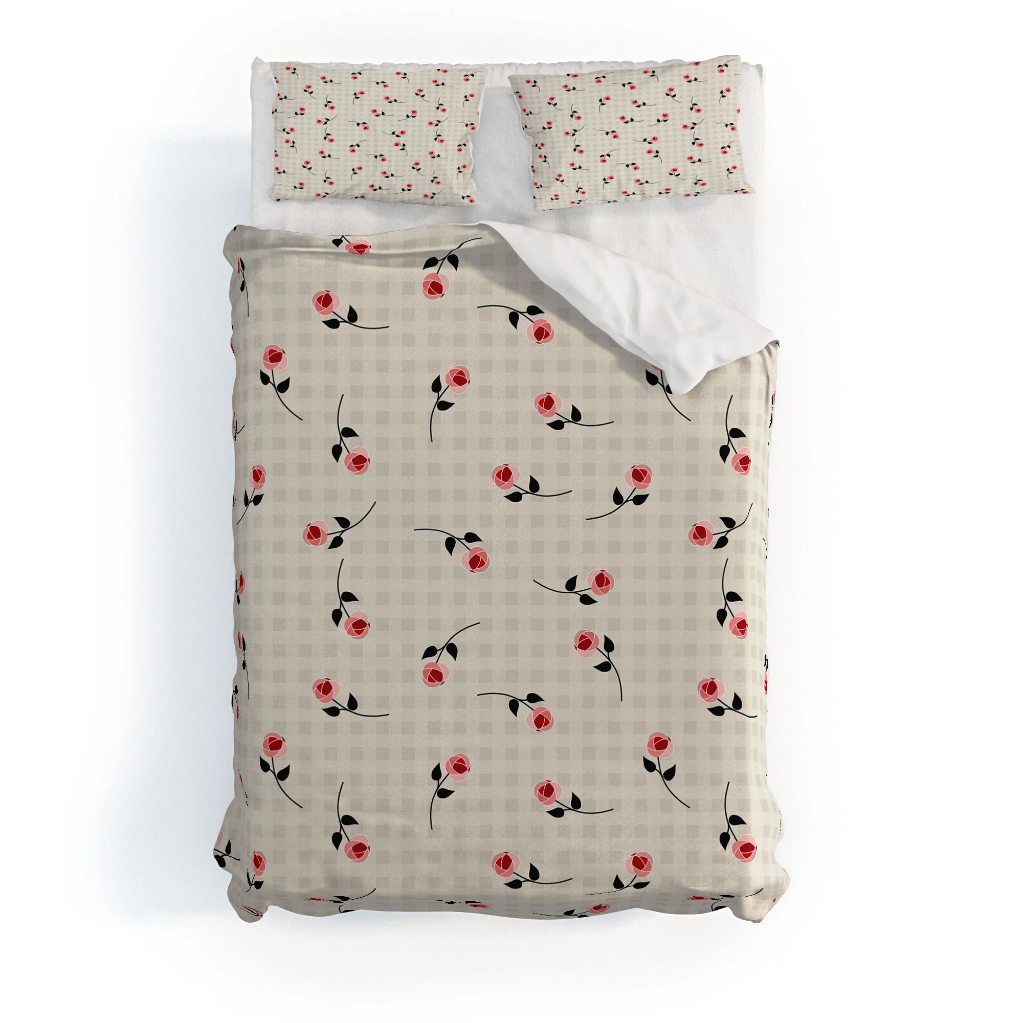 Mirimo Tiny roses on gingham Duvet Cover - Image 33