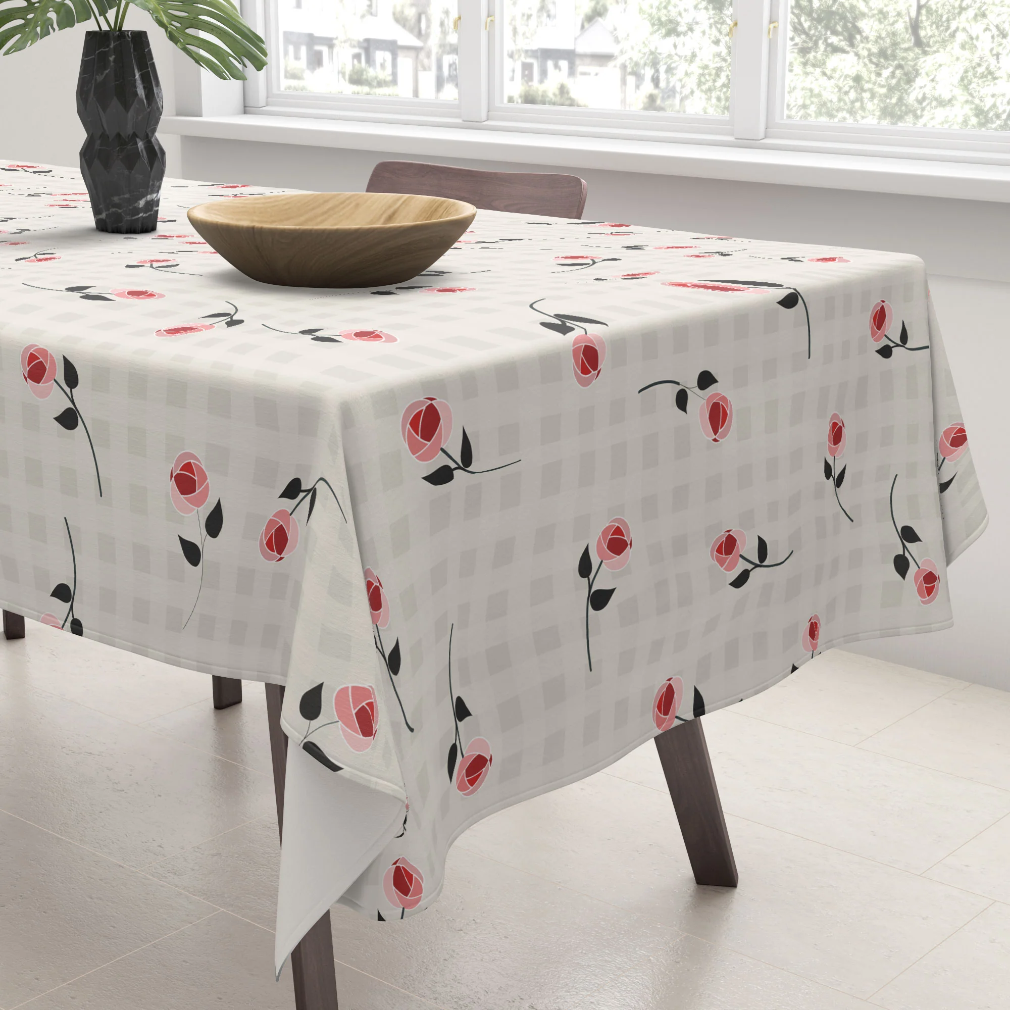 Mirimo Tiny roses on gingham Tablecloth - Image 3