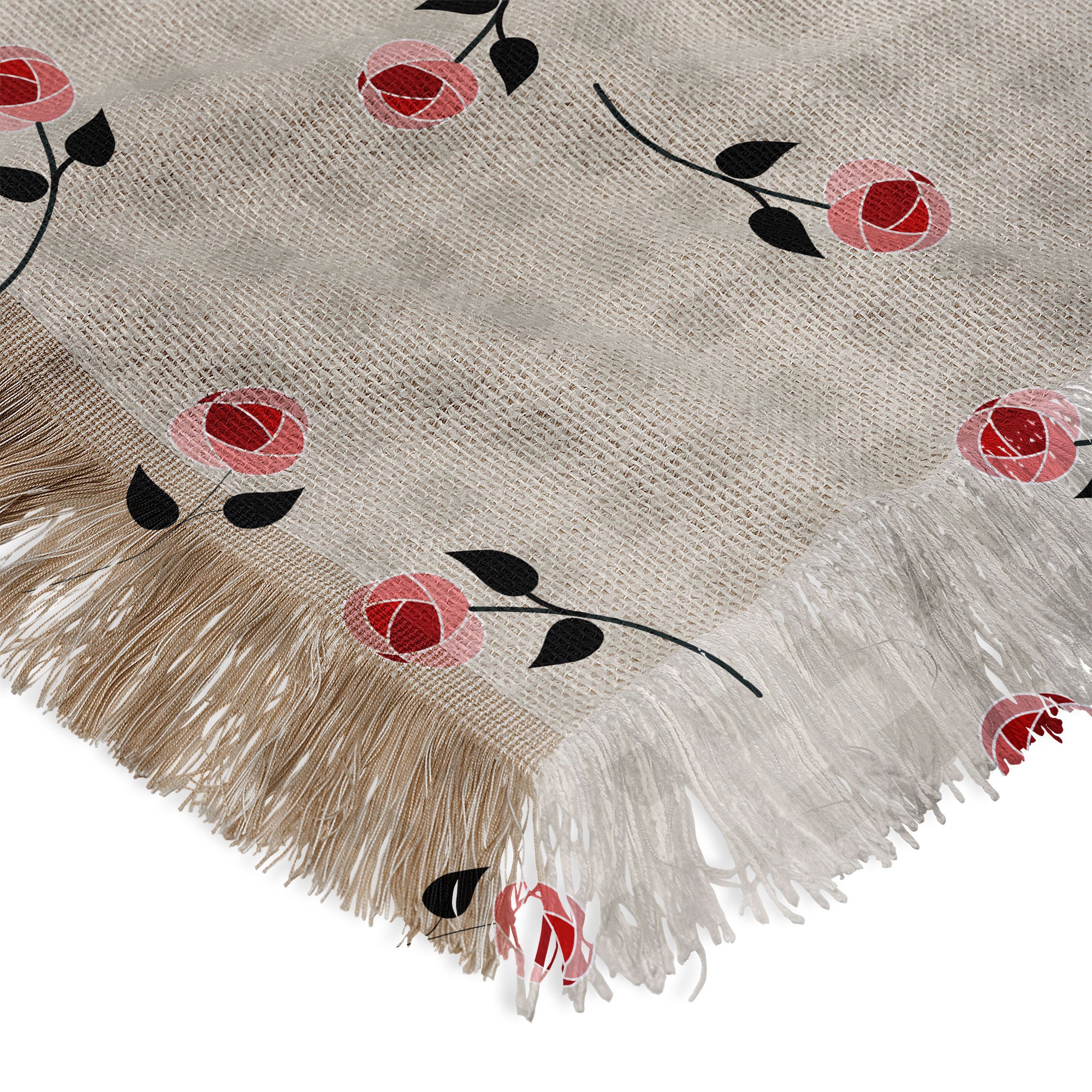 Mirimo Tiny roses on gingham Throw Blanket - Image 5