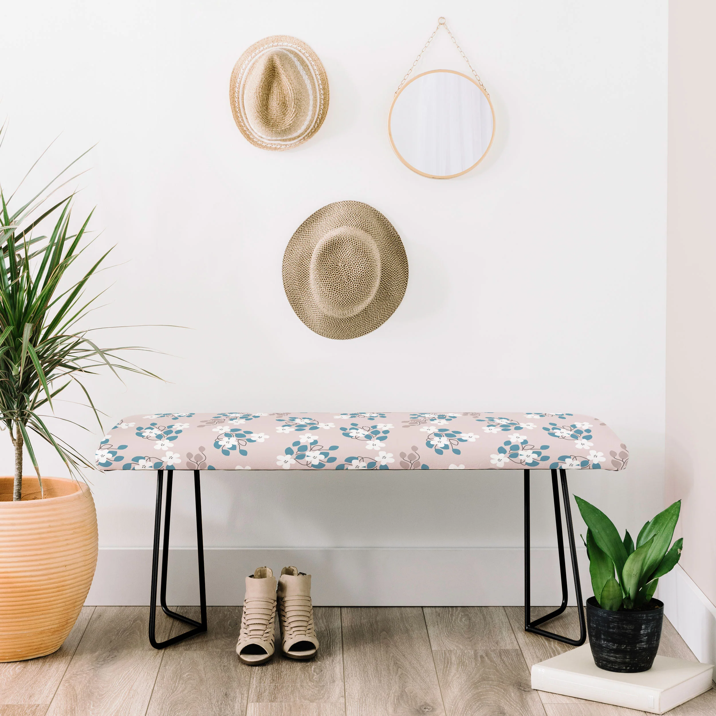Mirimo Tiny White Flowers Bench - Image 8