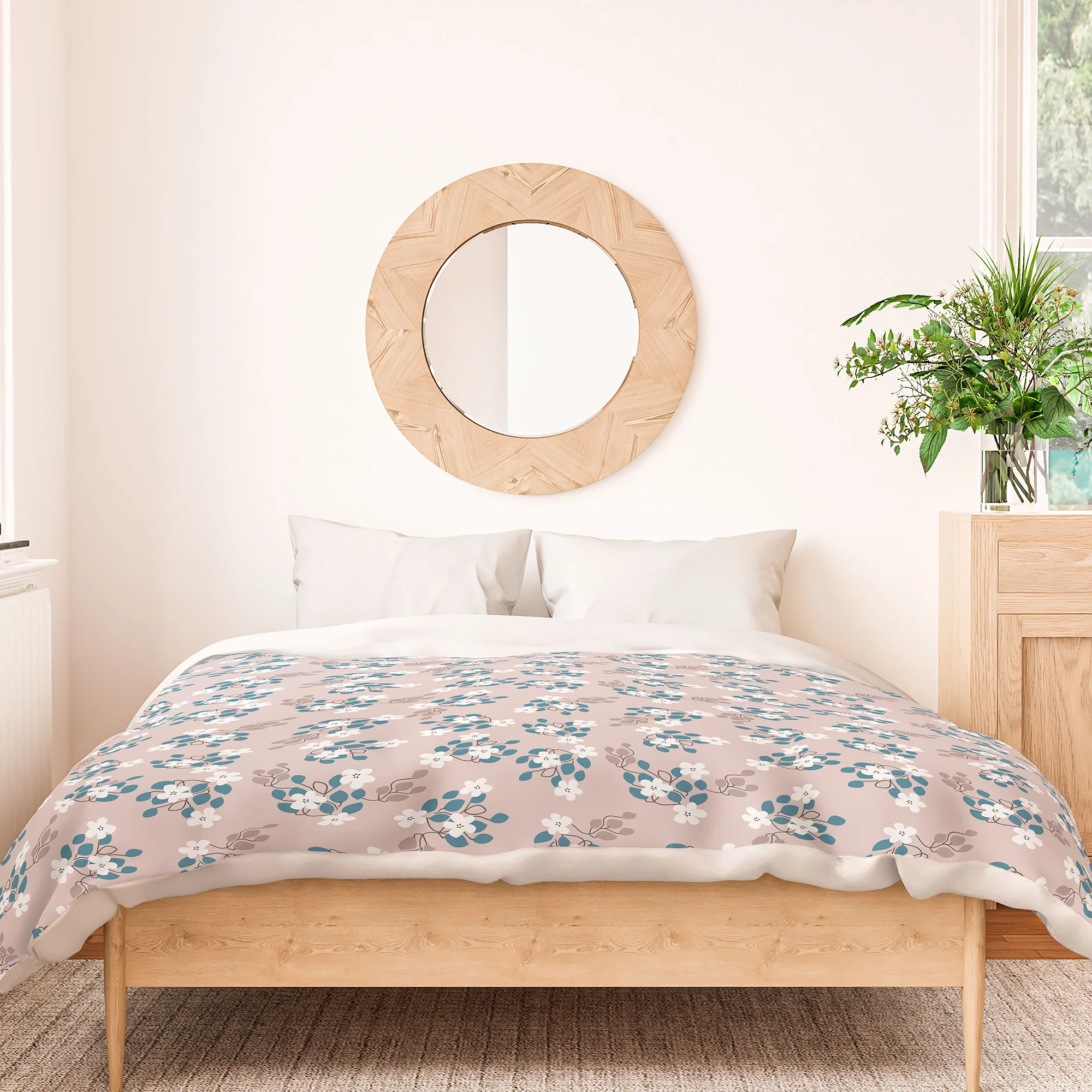 Mirimo Tiny White Flowers Duvet Cover - Image 2
