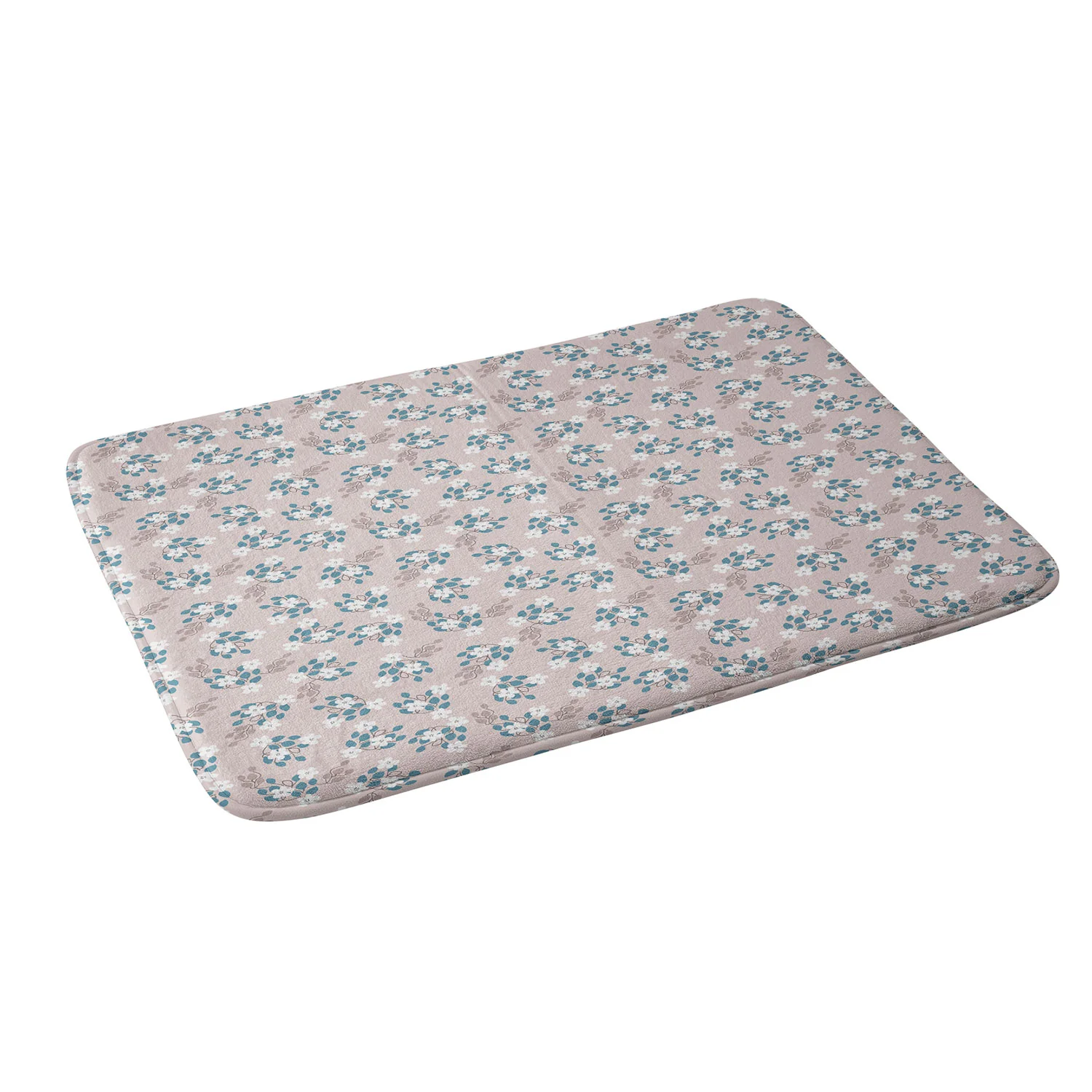 Mirimo Tiny White Flowers Memory Foam Bath Mat - Image 2