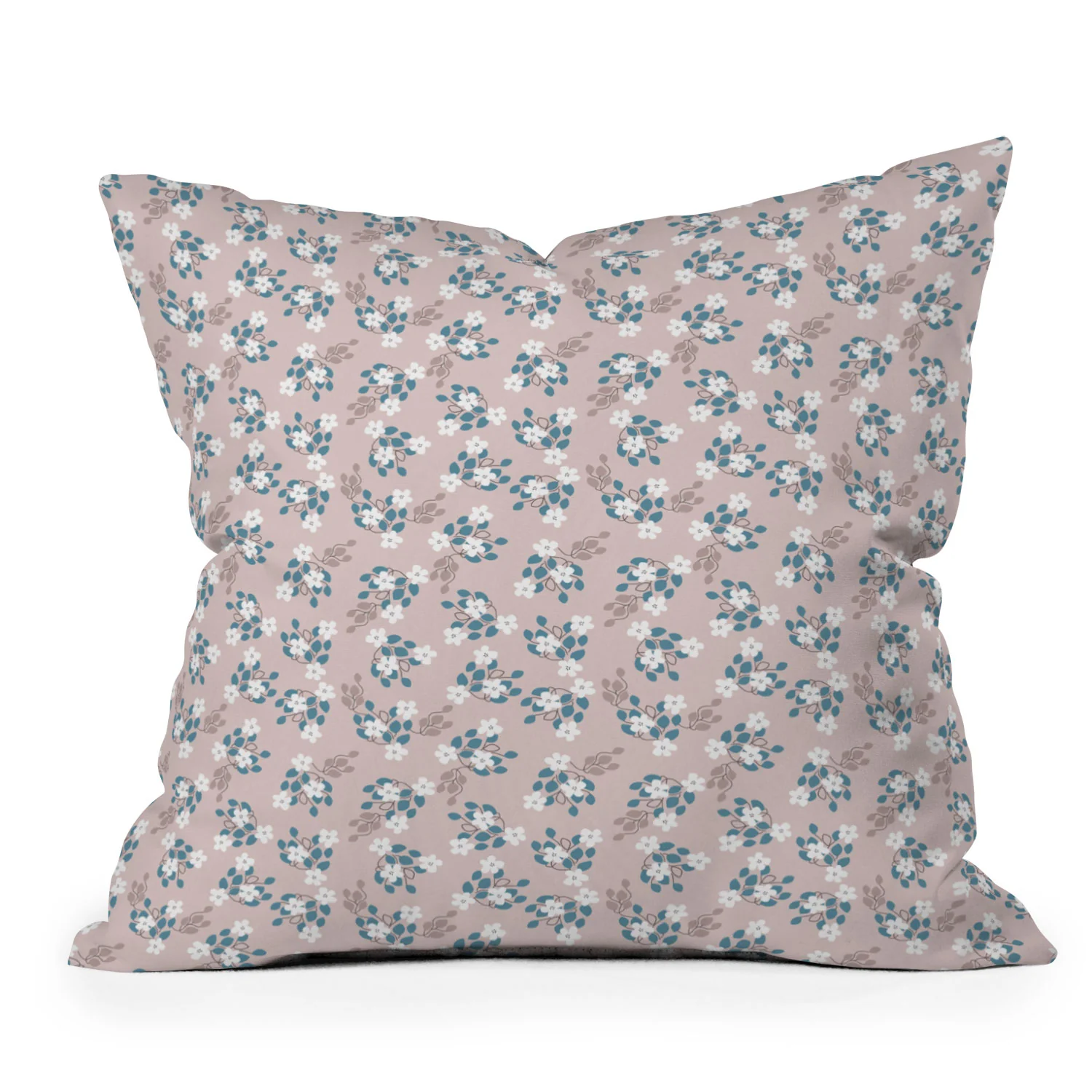 Mirimo Tiny White Flowers Outdoor Throw Pillow