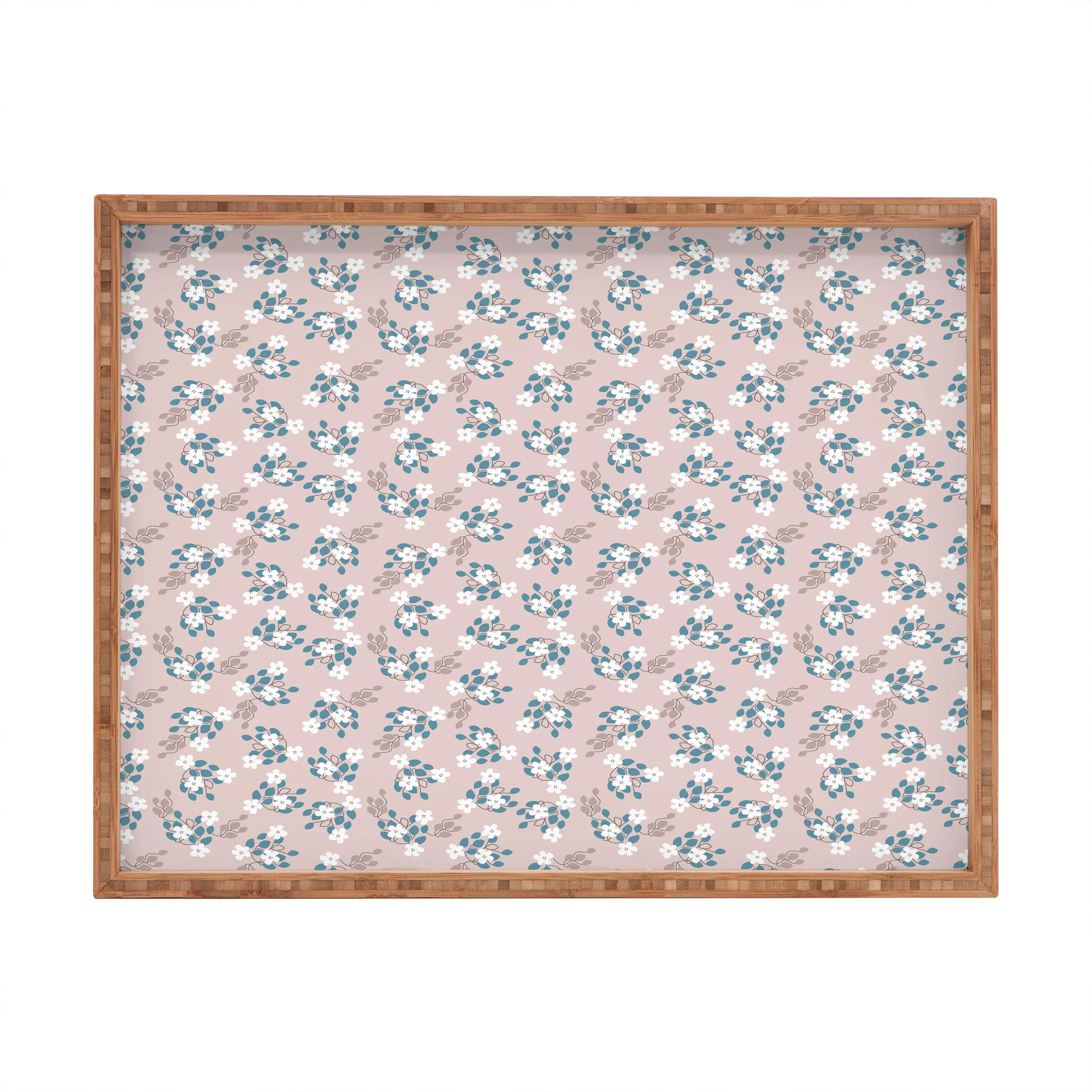 Mirimo Tiny White Flowers Rectangular Tray