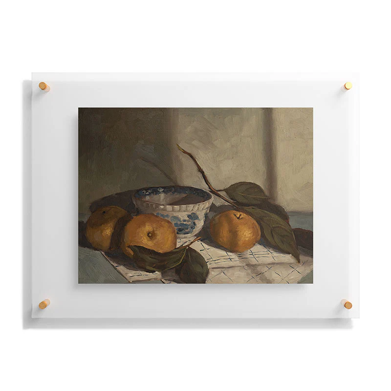 Miss Mustard Seed asian pears transferware bowl Floating Acrylic Print - Image 19