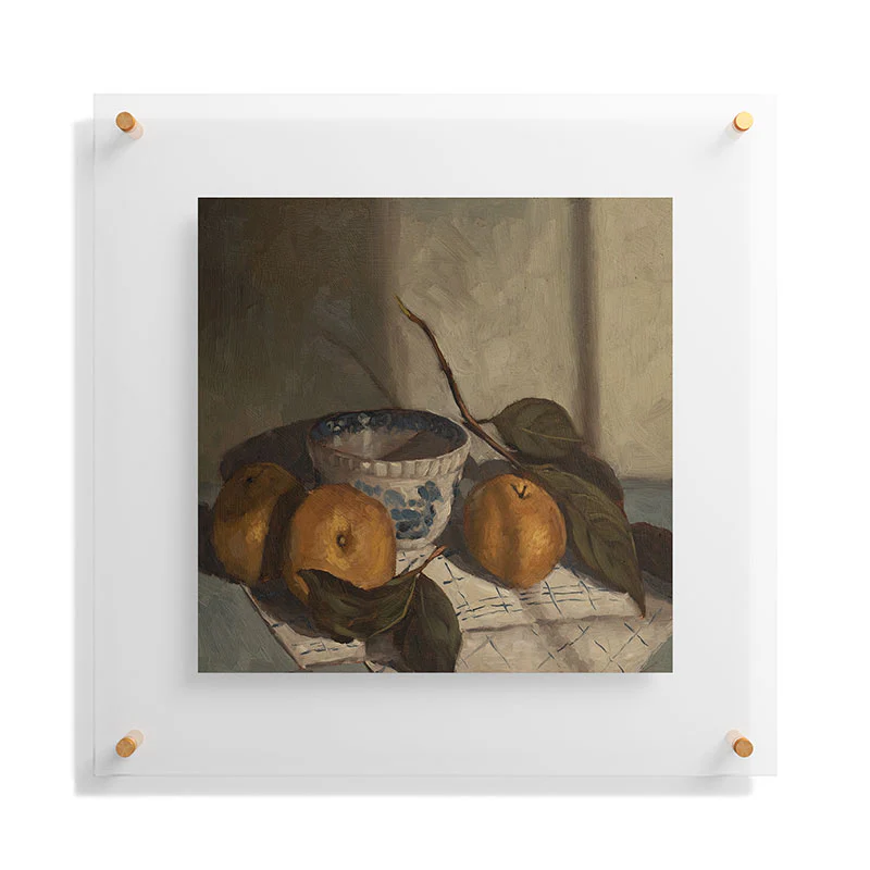 Miss Mustard Seed asian pears transferware bowl Floating Acrylic Print - Image 25