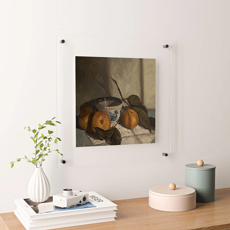 Miss Mustard Seed asian pears transferware bowl Floating Acrylic Print - Image 30
