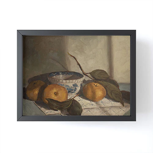 Miss Mustard Seed asian pears transferware bowl Framed Mini Art Print - Image 2