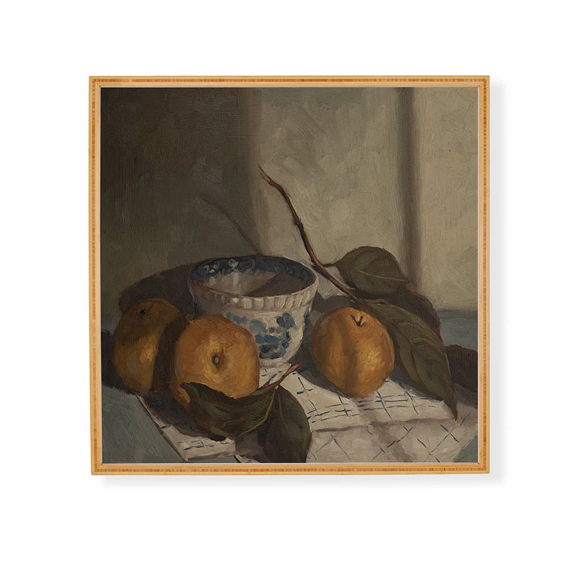 Miss Mustard Seed asian pears transferware bowl Framed Wall Art - Image 5