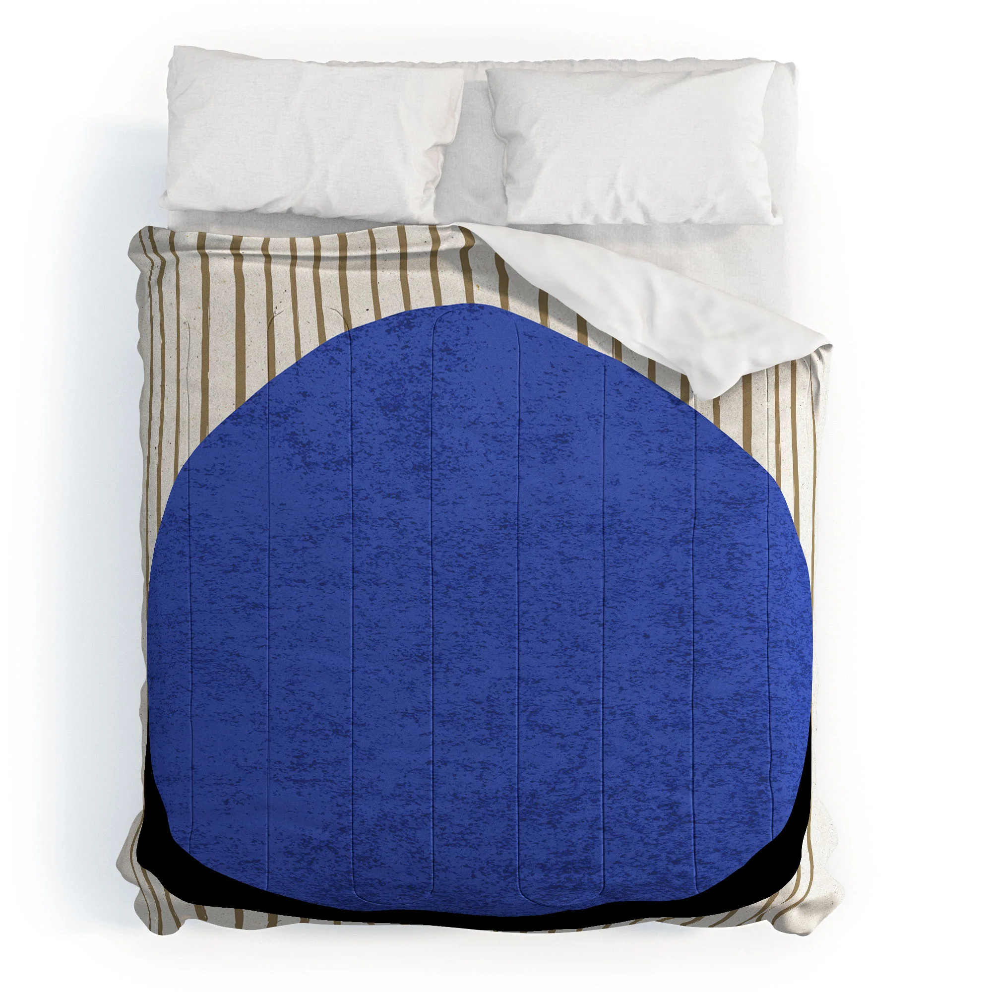 MoonlightPrint Circle Blue Stripes Comforter - Image 13