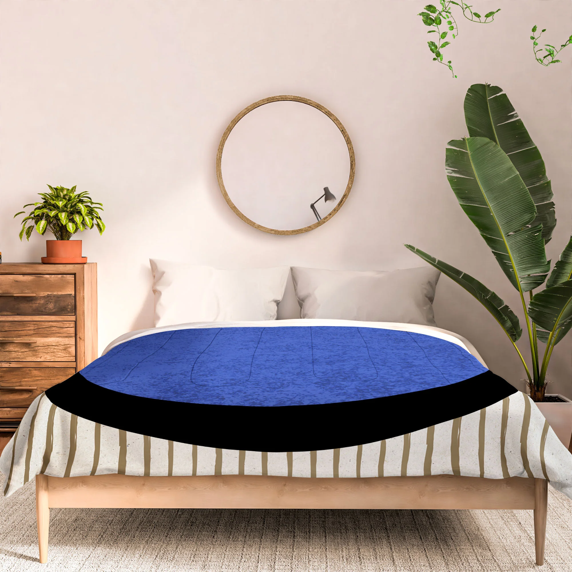 MoonlightPrint Circle Blue Stripes Comforter - Image 15