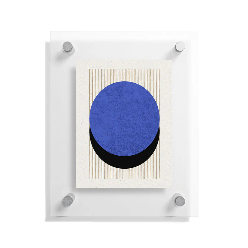 MoonlightPrint Circle Blue Stripes Floating Acrylic Print - Image 3