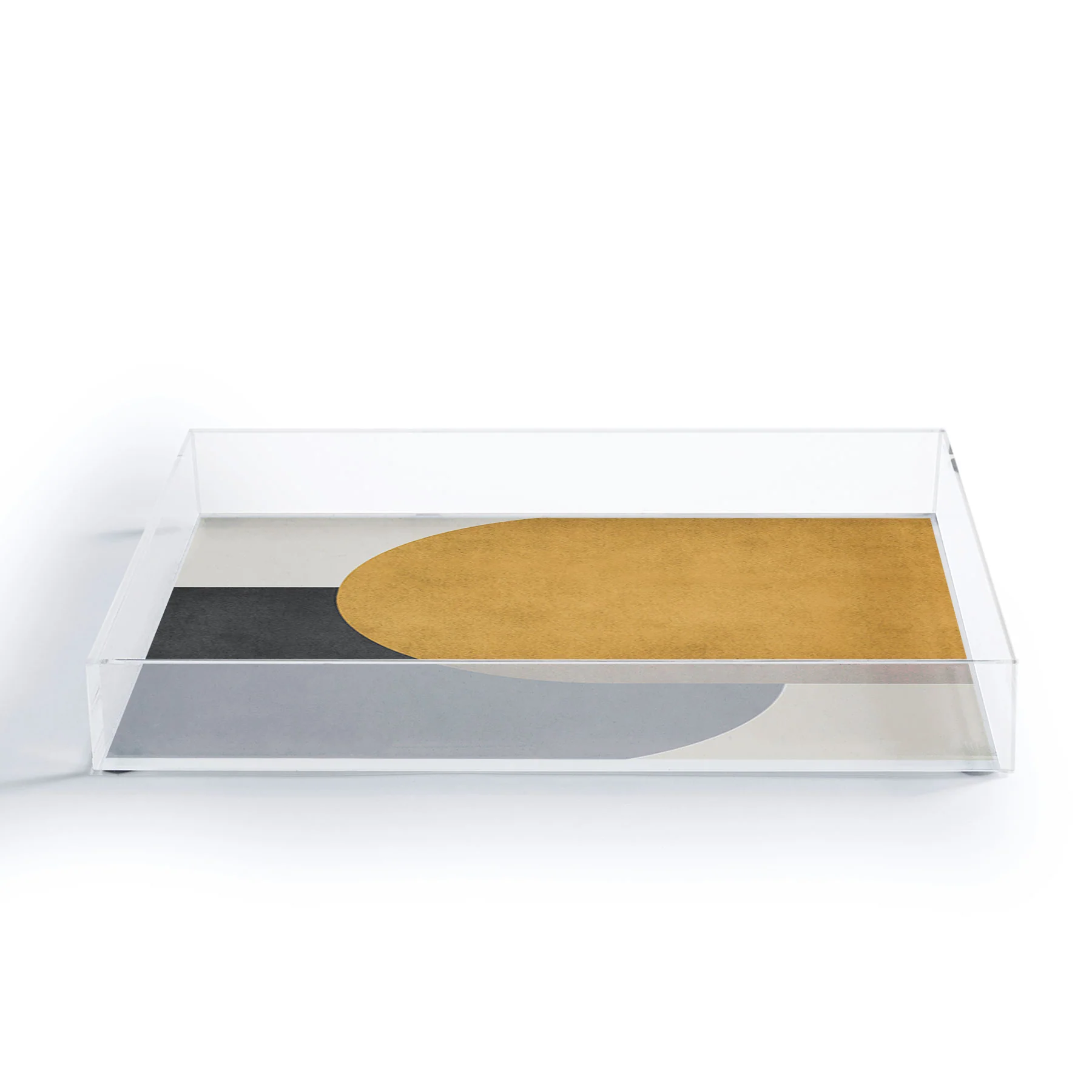 MoonlightPrint Halfmoon Colorblock Gld Blck Acrylic Tray - Image 6