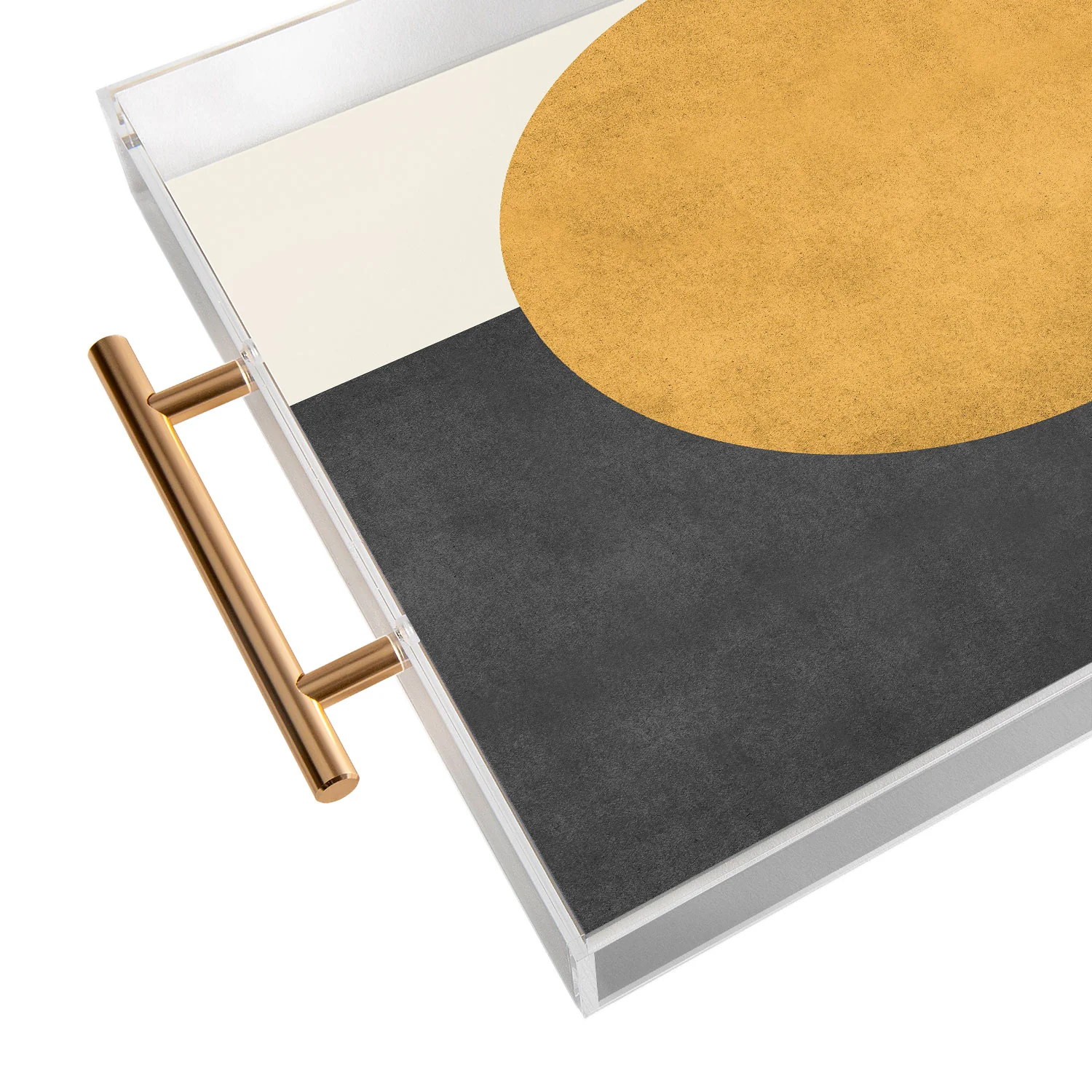 MoonlightPrint Halfmoon Colorblock Gld Blck Acrylic Tray - Image 7
