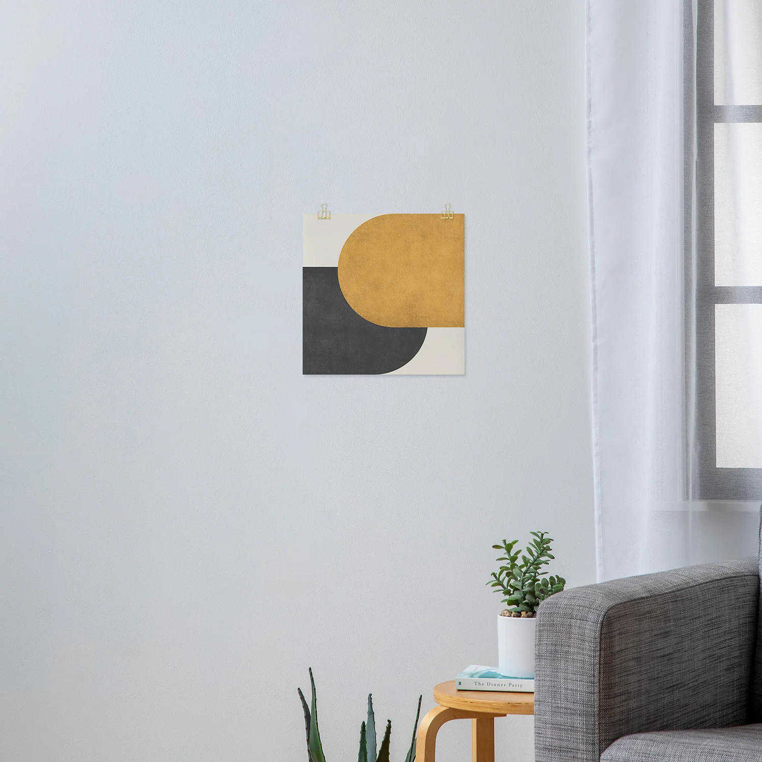MoonlightPrint Halfmoon Colorblock Gld Blck Art Print - Image 15