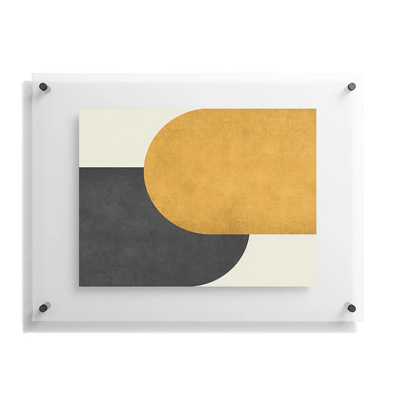 MoonlightPrint Halfmoon Colorblock Gld Blck Floating Acrylic Print - Image 23