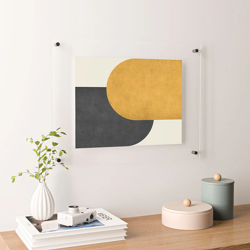 MoonlightPrint Halfmoon Colorblock Gld Blck Floating Acrylic Print - Image 24