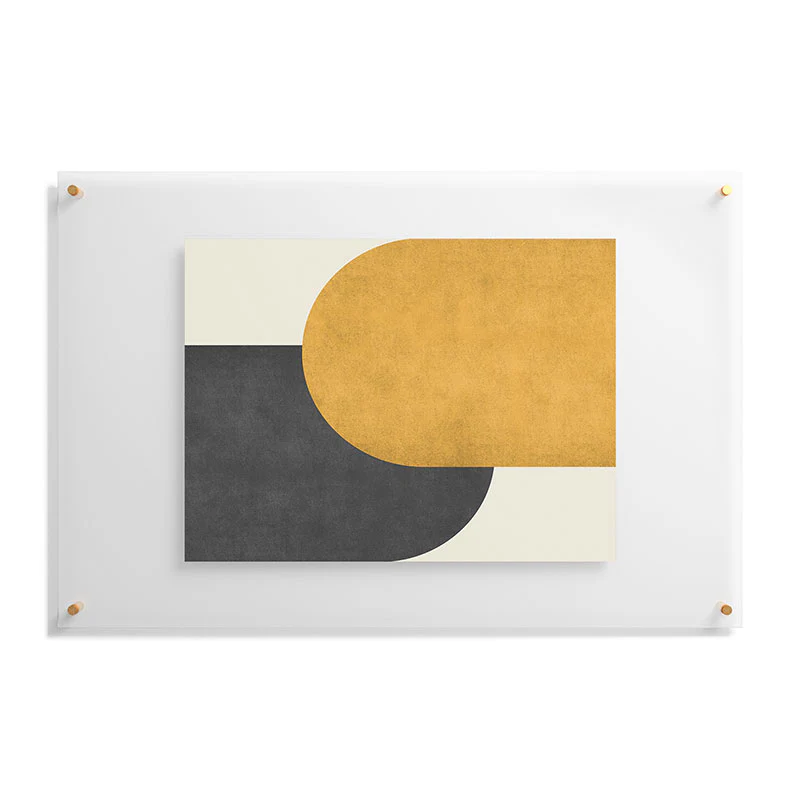MoonlightPrint Halfmoon Colorblock Gld Blck Floating Acrylic Print - Image 31