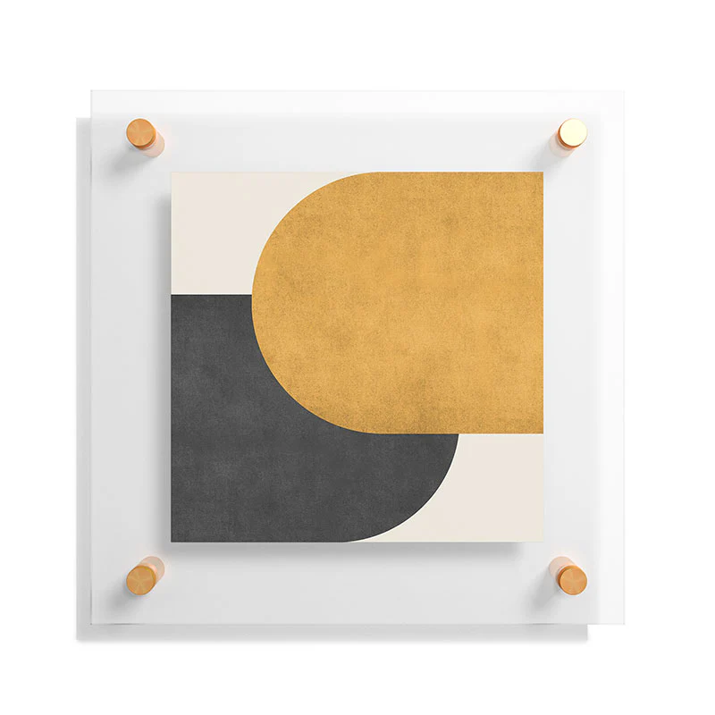MoonlightPrint Halfmoon Colorblock Gld Blck Floating Acrylic Print - Image 7