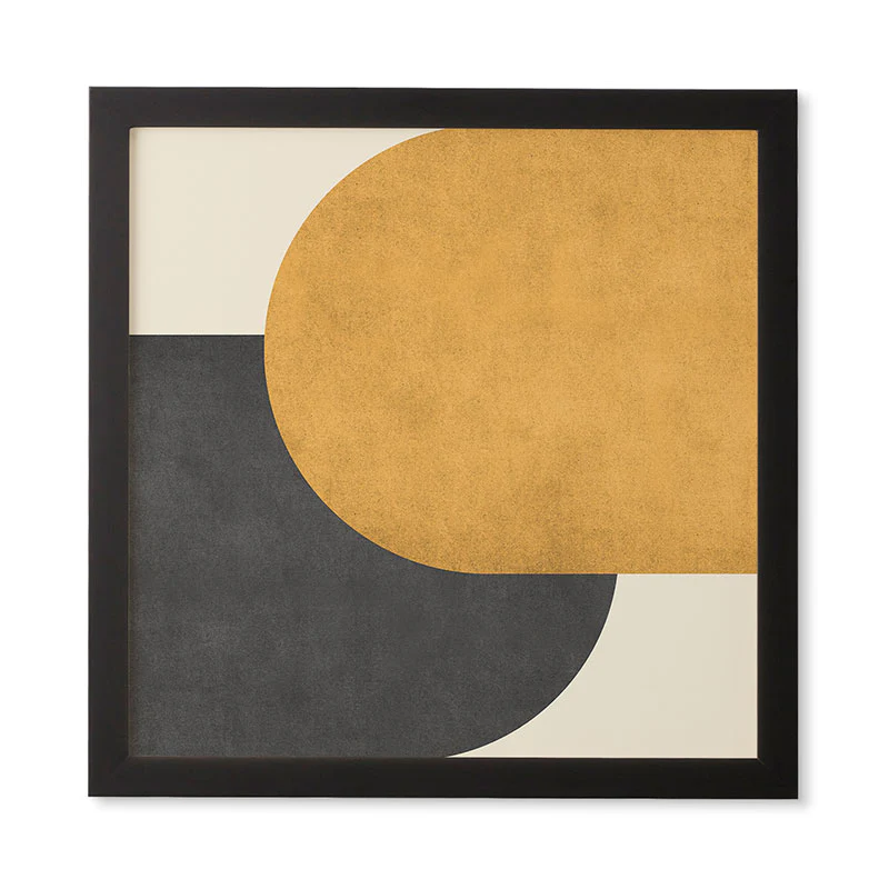 MoonlightPrint Halfmoon Colorblock Gld Blck Framed Wall Art - Image 9