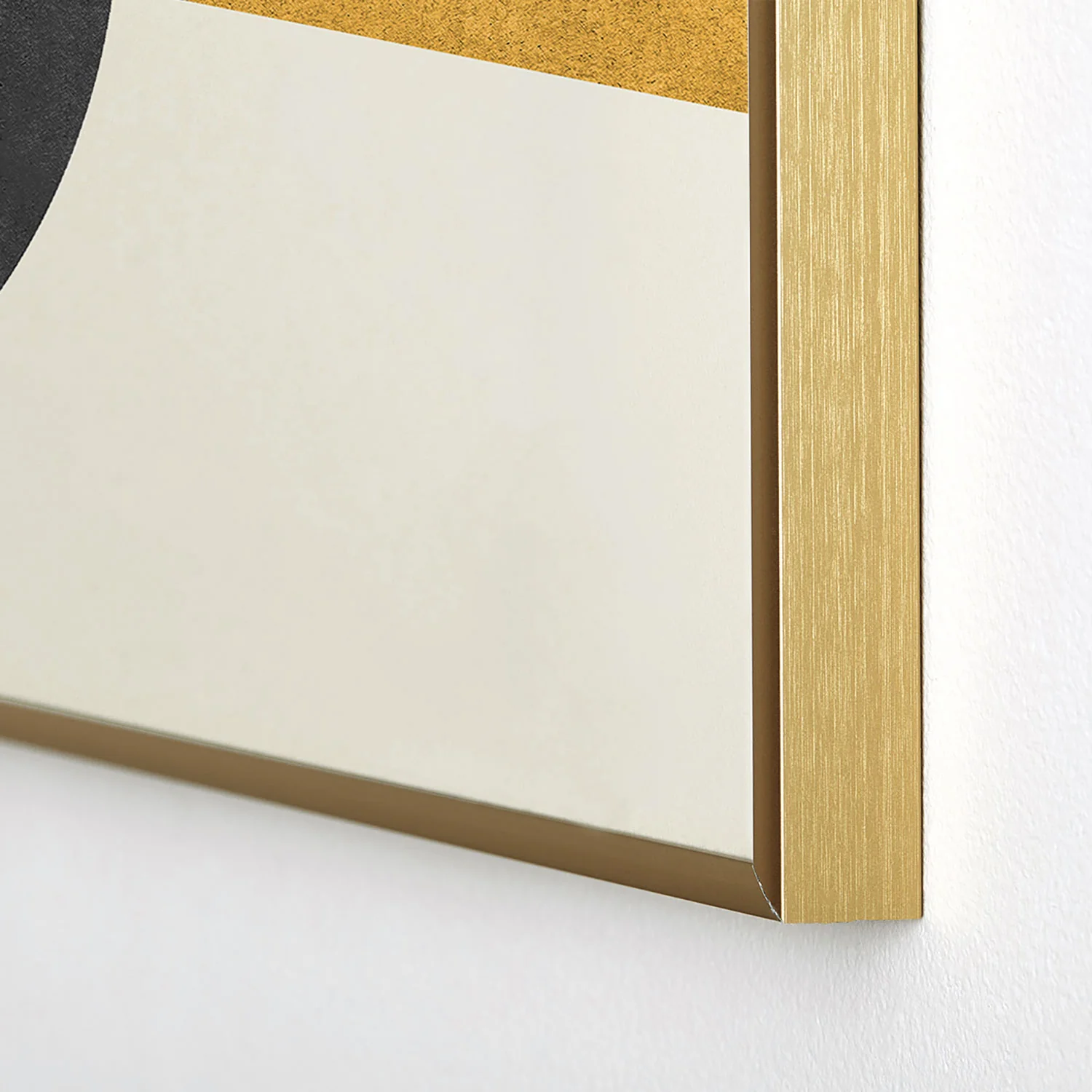 MoonlightPrint Halfmoon Colorblock Gld Blck Square Metal Framed Art Print - Image 16