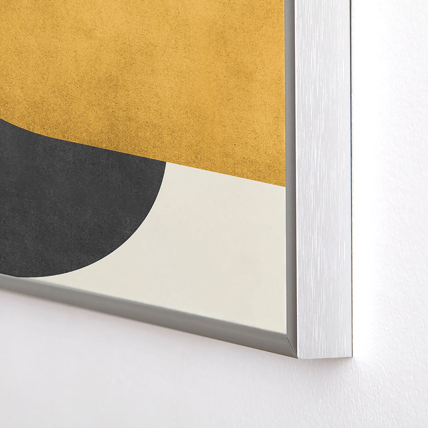 MoonlightPrint Halfmoon Colorblock Gld Blck Square Metal Framed Art Print - Image 8