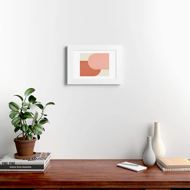 MoonlightPrint Halfmoon Colorblock Pink Framed Art Print - Image 18