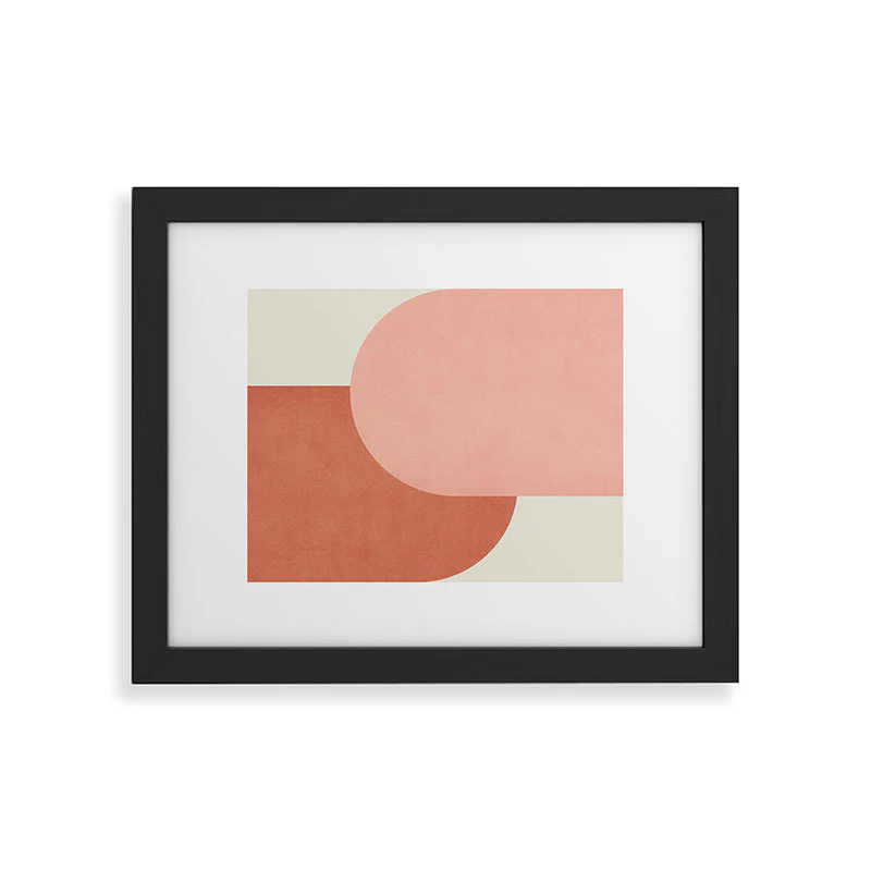 MoonlightPrint Halfmoon Colorblock Pink Framed Art Print - Image 3