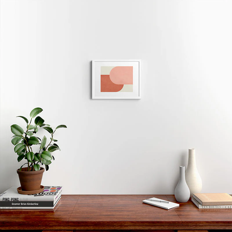 MoonlightPrint Halfmoon Colorblock Pink Framed Art Print - Image 40