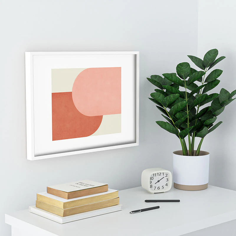MoonlightPrint Halfmoon Colorblock Pink Recessed Framing Rectangle - Image 20