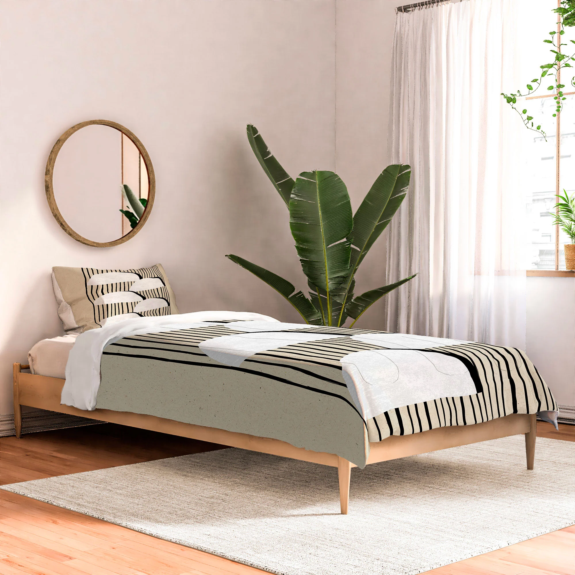 MoonlightPrint Halfmoon Stripes Comforter - Image 8
