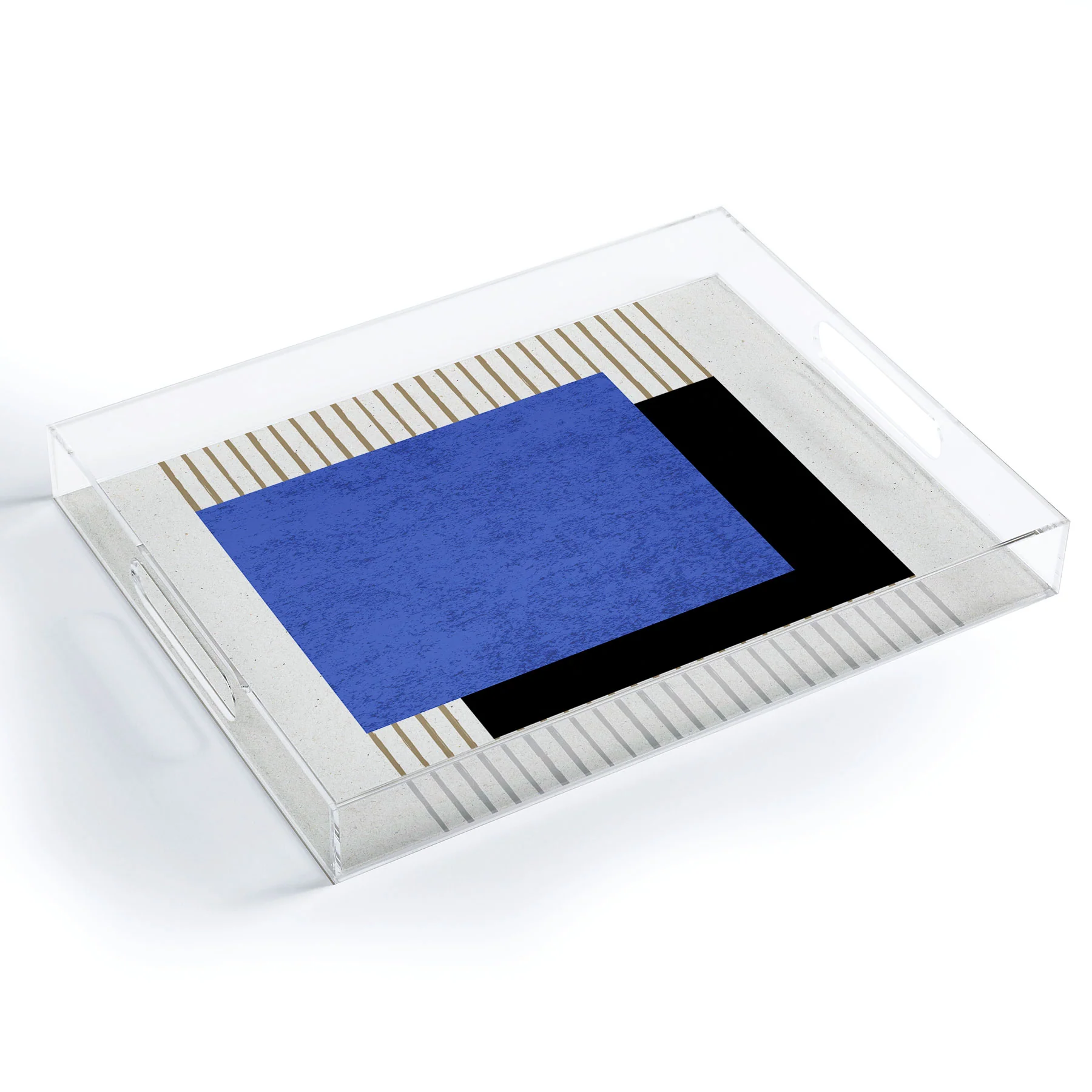 MoonlightPrint Square Blue Stripes Acrylic Tray - Image 2