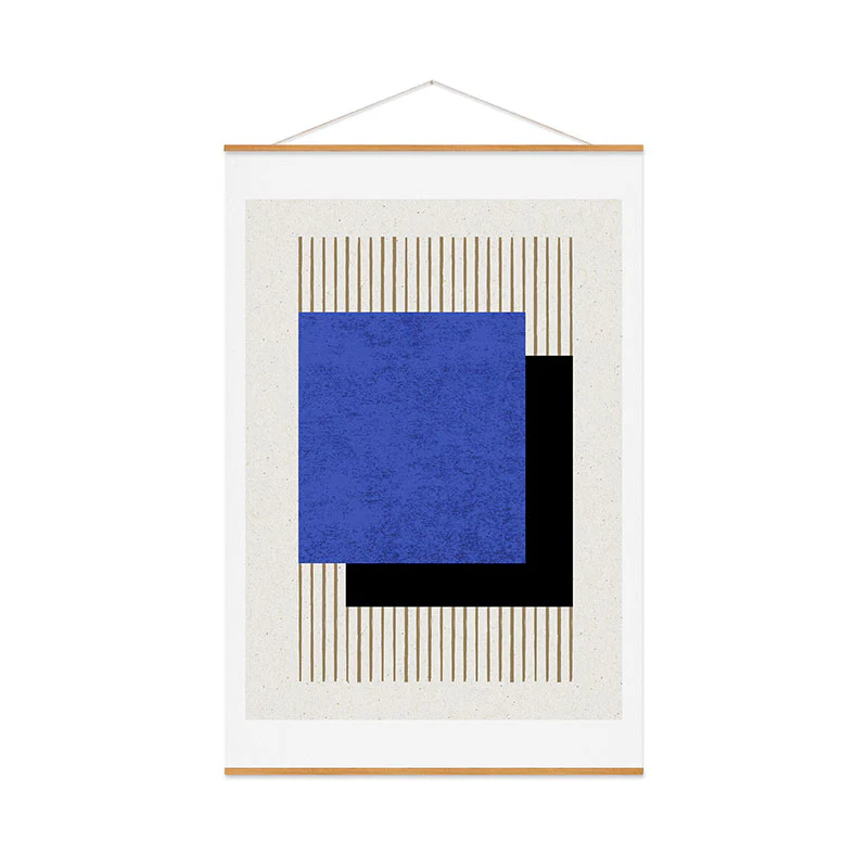MoonlightPrint Square Blue Stripes Art Print - Image 52