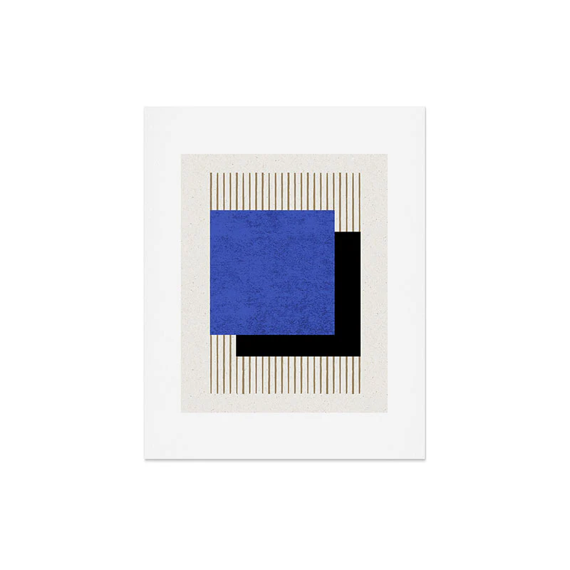 MoonlightPrint Square Blue Stripes Art Print - Image 7
